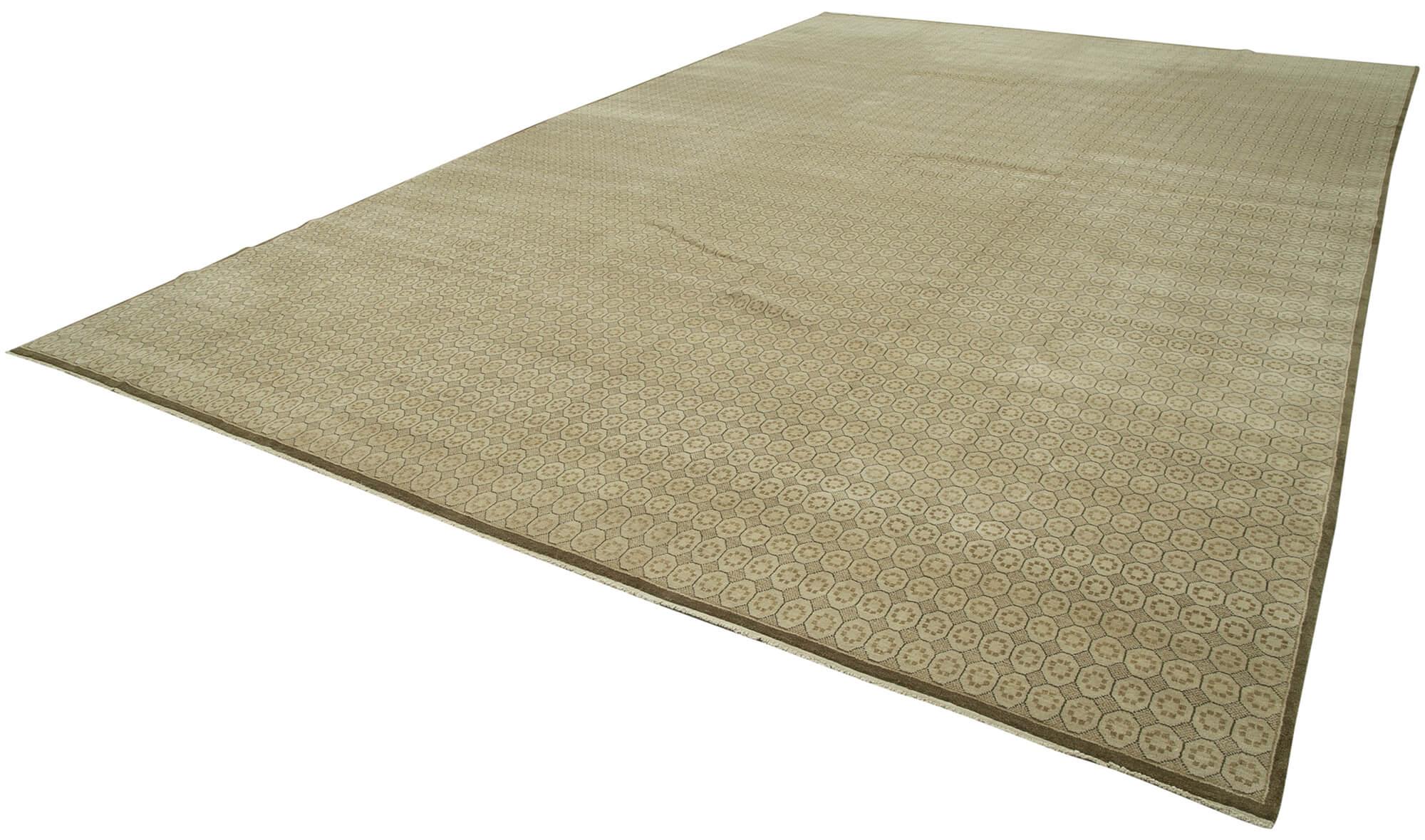 12 x 19 Beige Oushak Rug - 4213