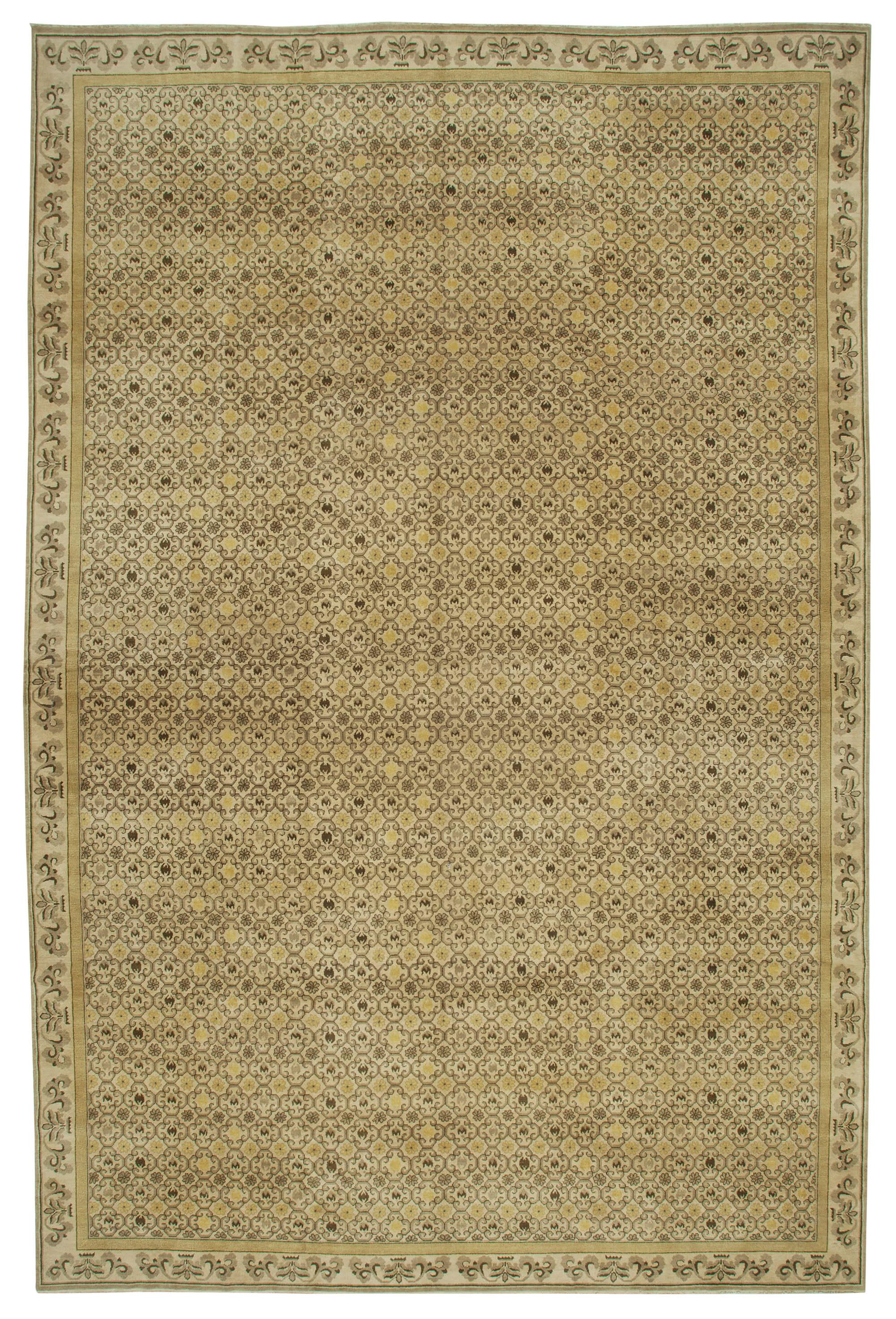 12 x 18 Beige Oushak Rug - 4215