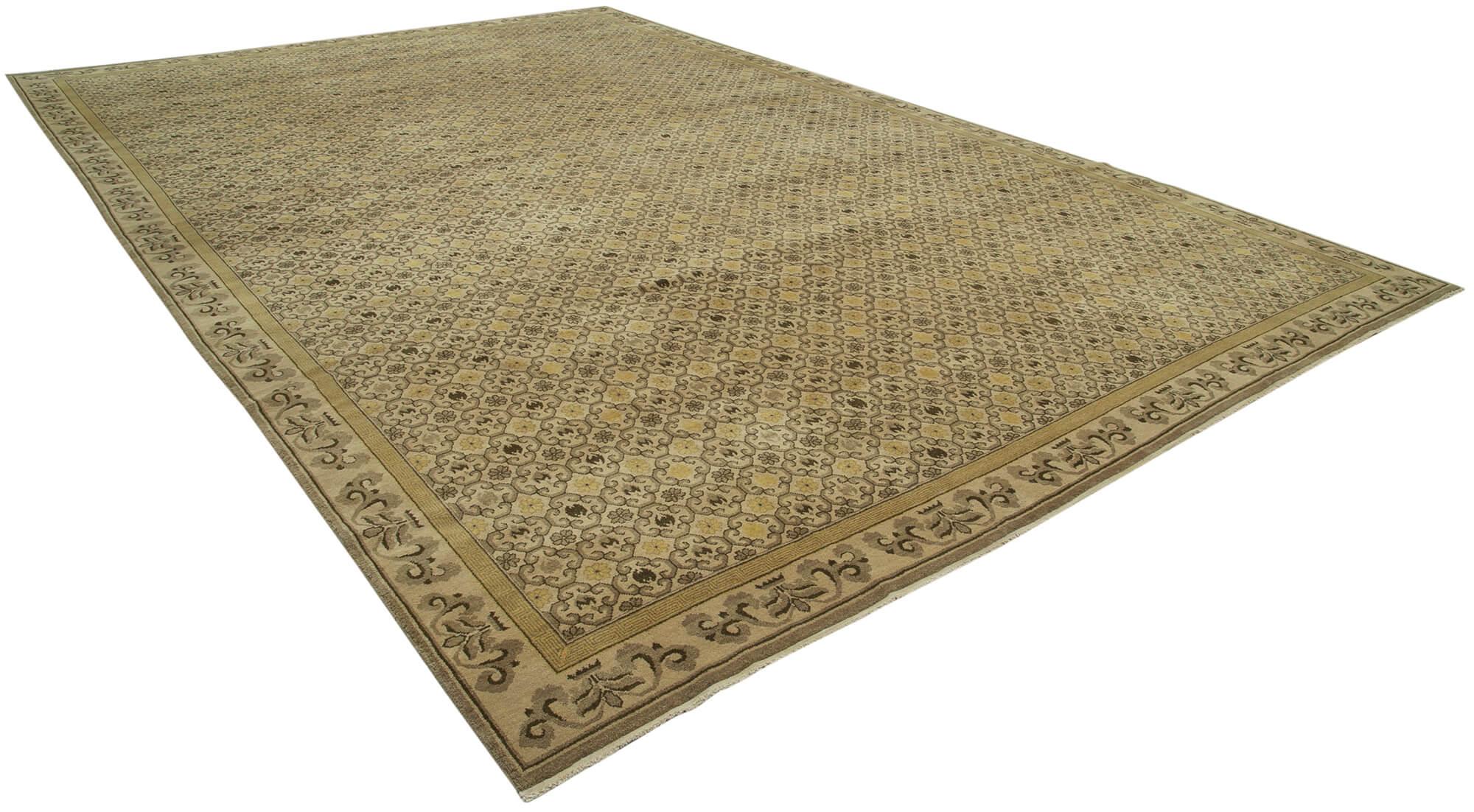 12 x 18 Beige Oushak Rug - 4215