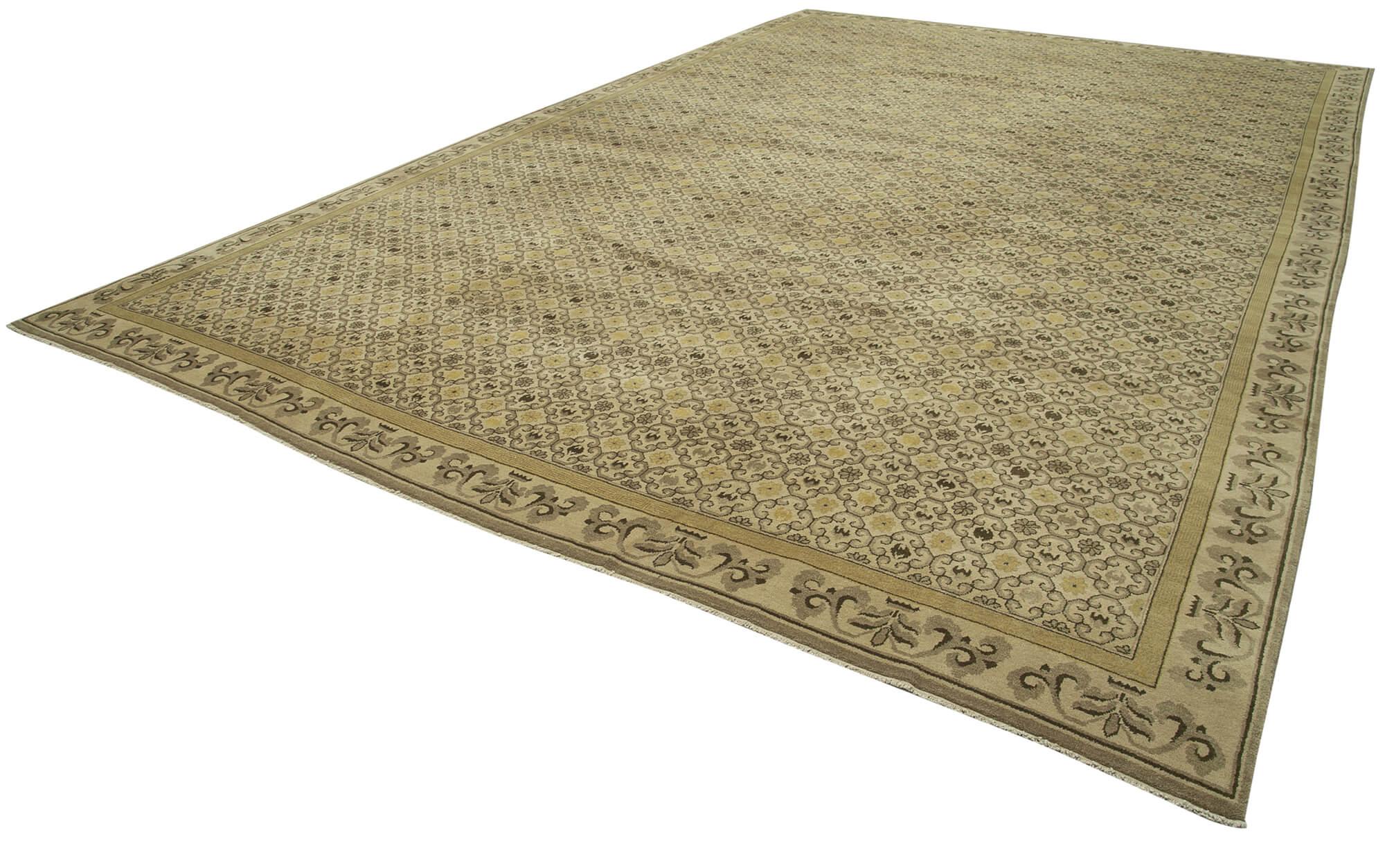 12 x 18 Beige Oushak Rug - 4215