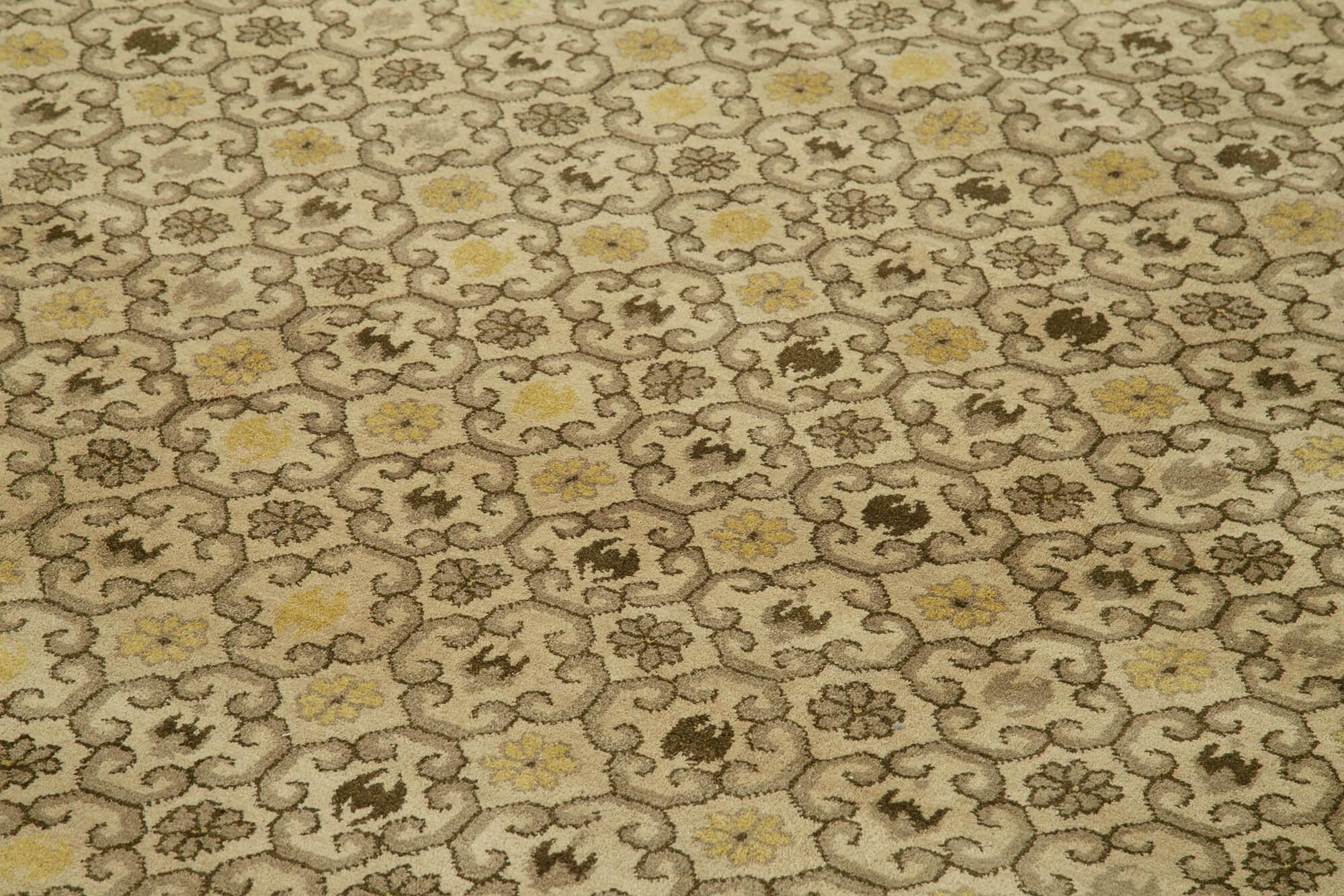 12 x 18 Beige Oushak Rug - 4215