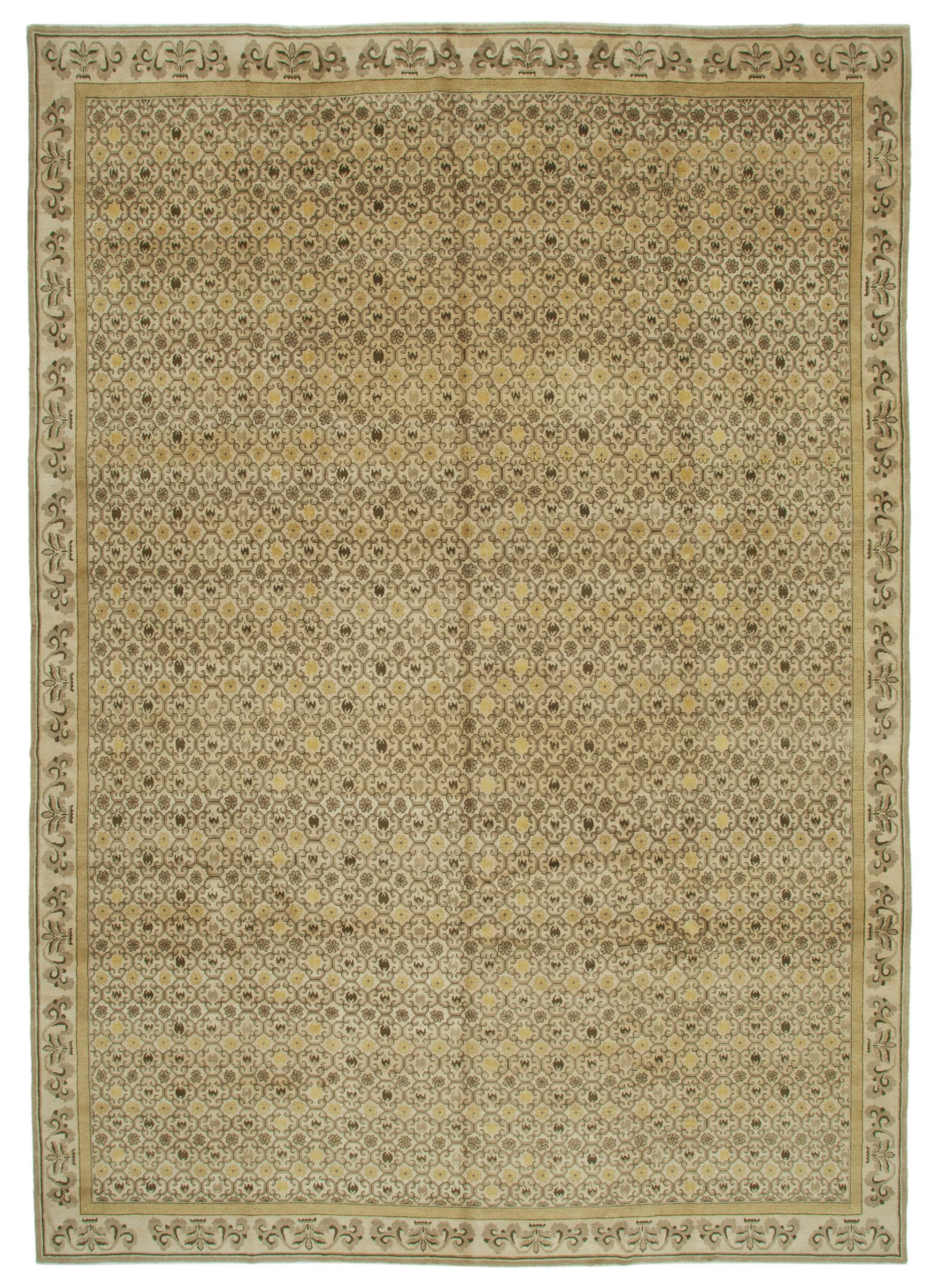 12 x 17 Beige Oushak Rug - 4219