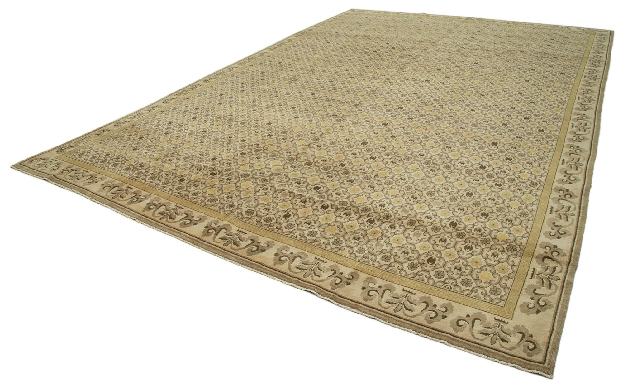 12 x 17 Beige Oushak Rug - 4219