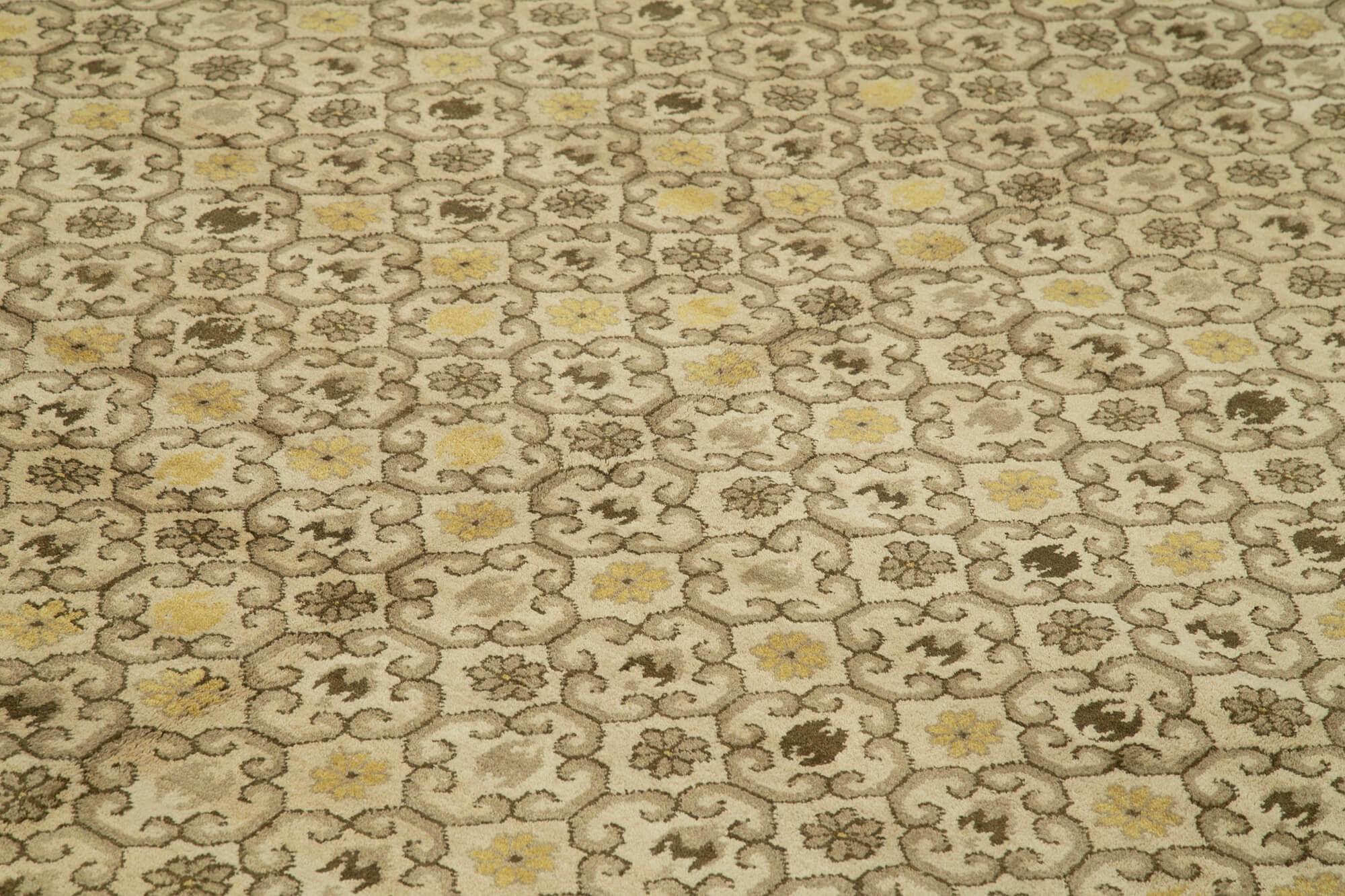 12 x 17 Beige Oushak Rug - 4219