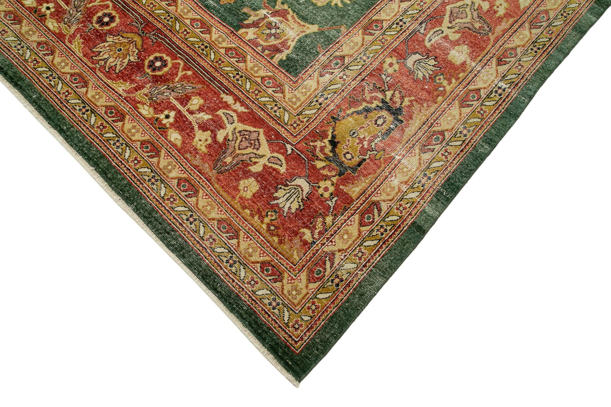 13 x 18 Green Oushak Rug - 4221