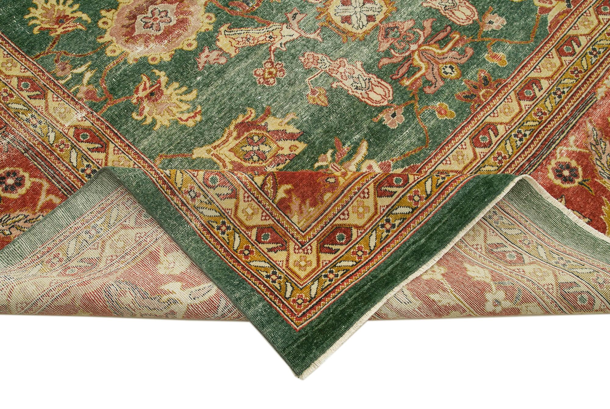 13 x 18 Green Oushak Rug - 4221