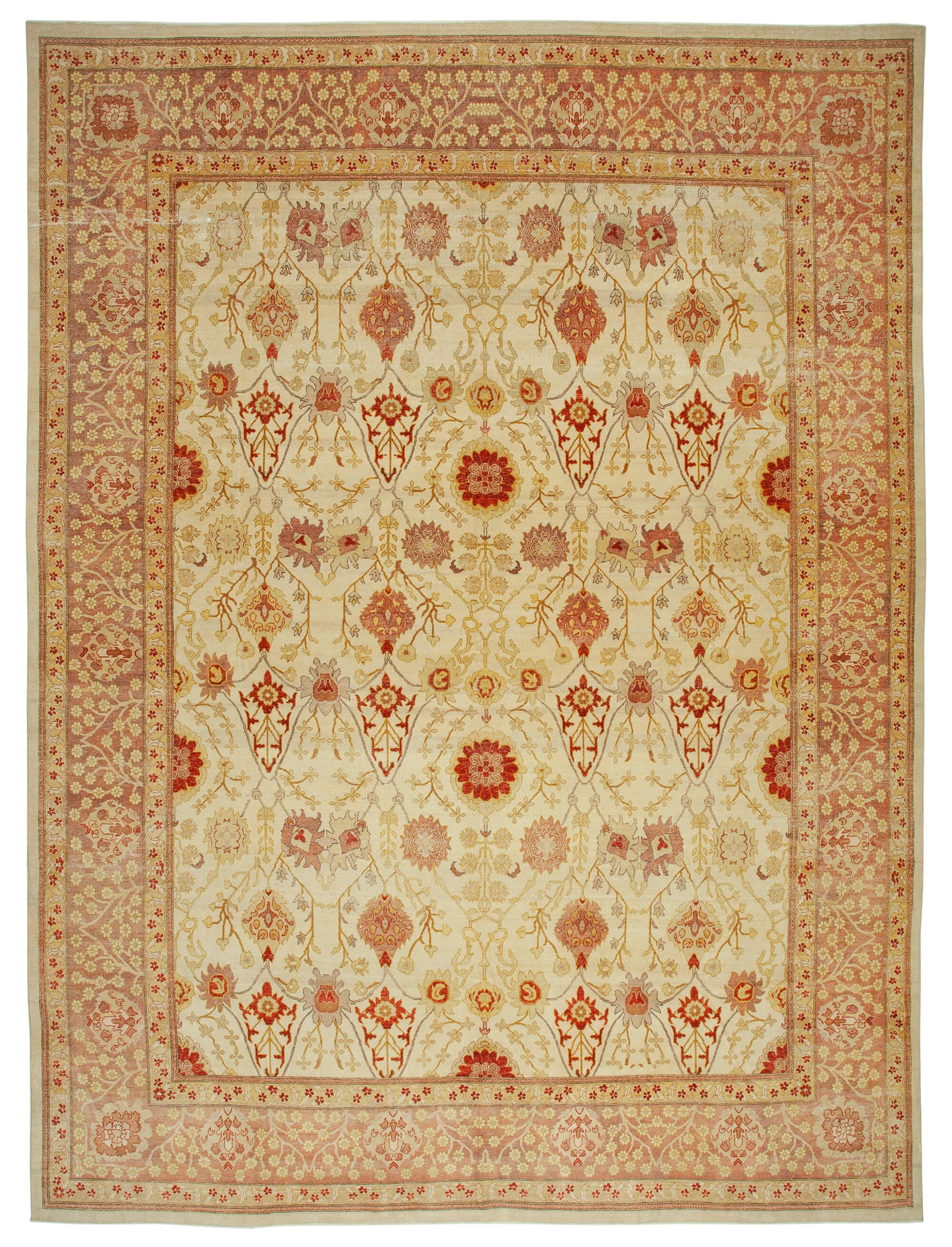 13 x 18 Beige Oushak Rug - 4223