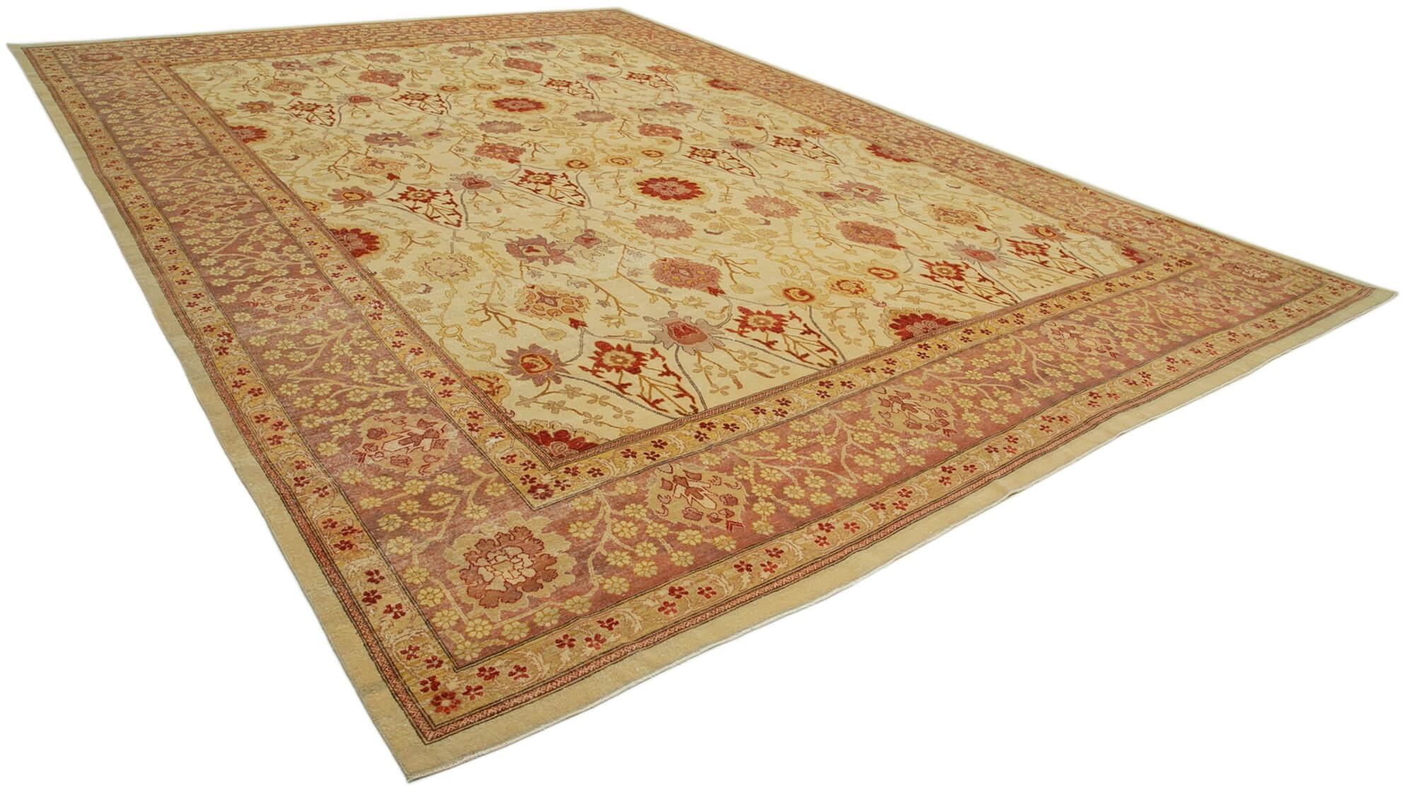 13 x 18 Beige Oushak Rug - 4223