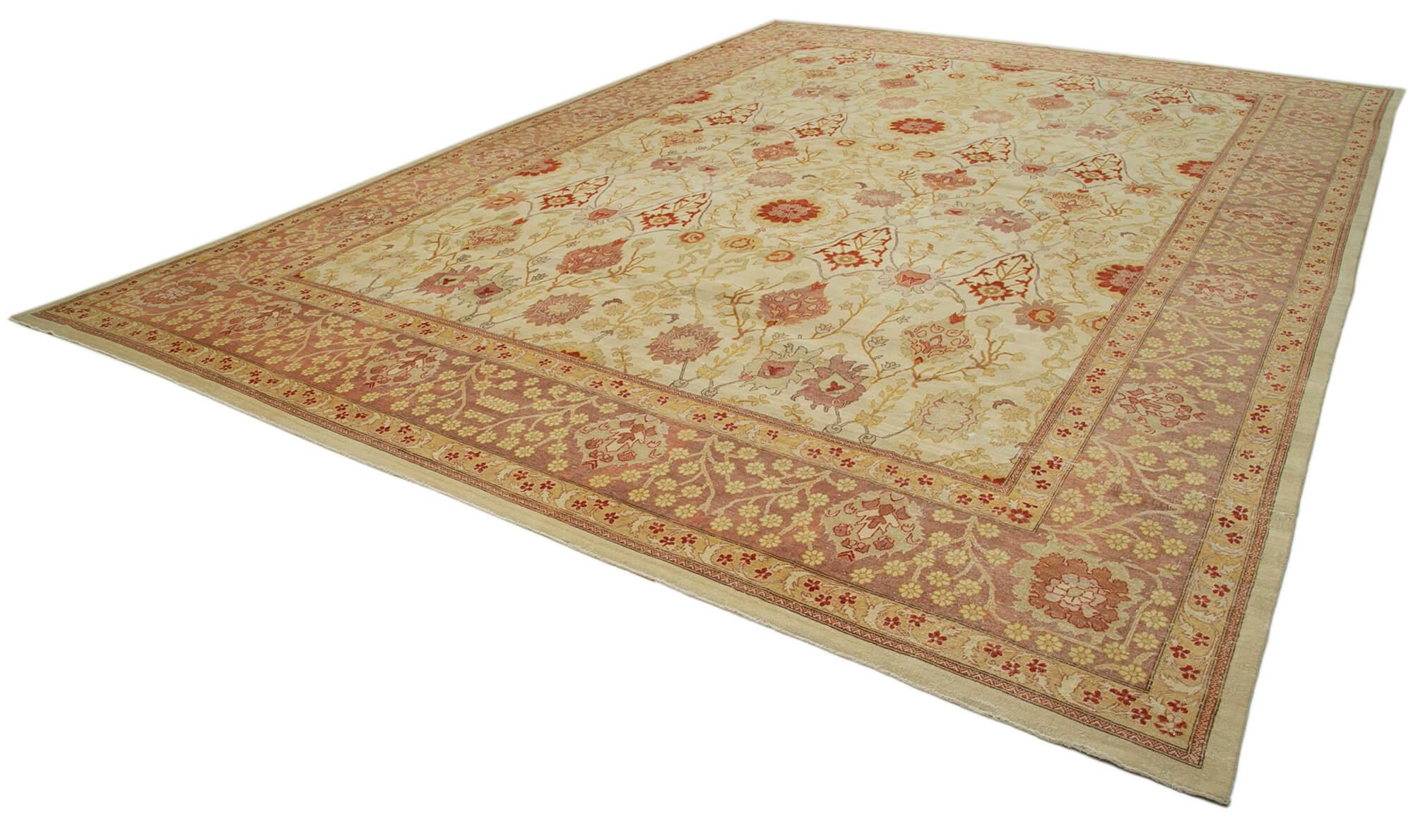 13 x 18 Beige Oushak Rug - 4223