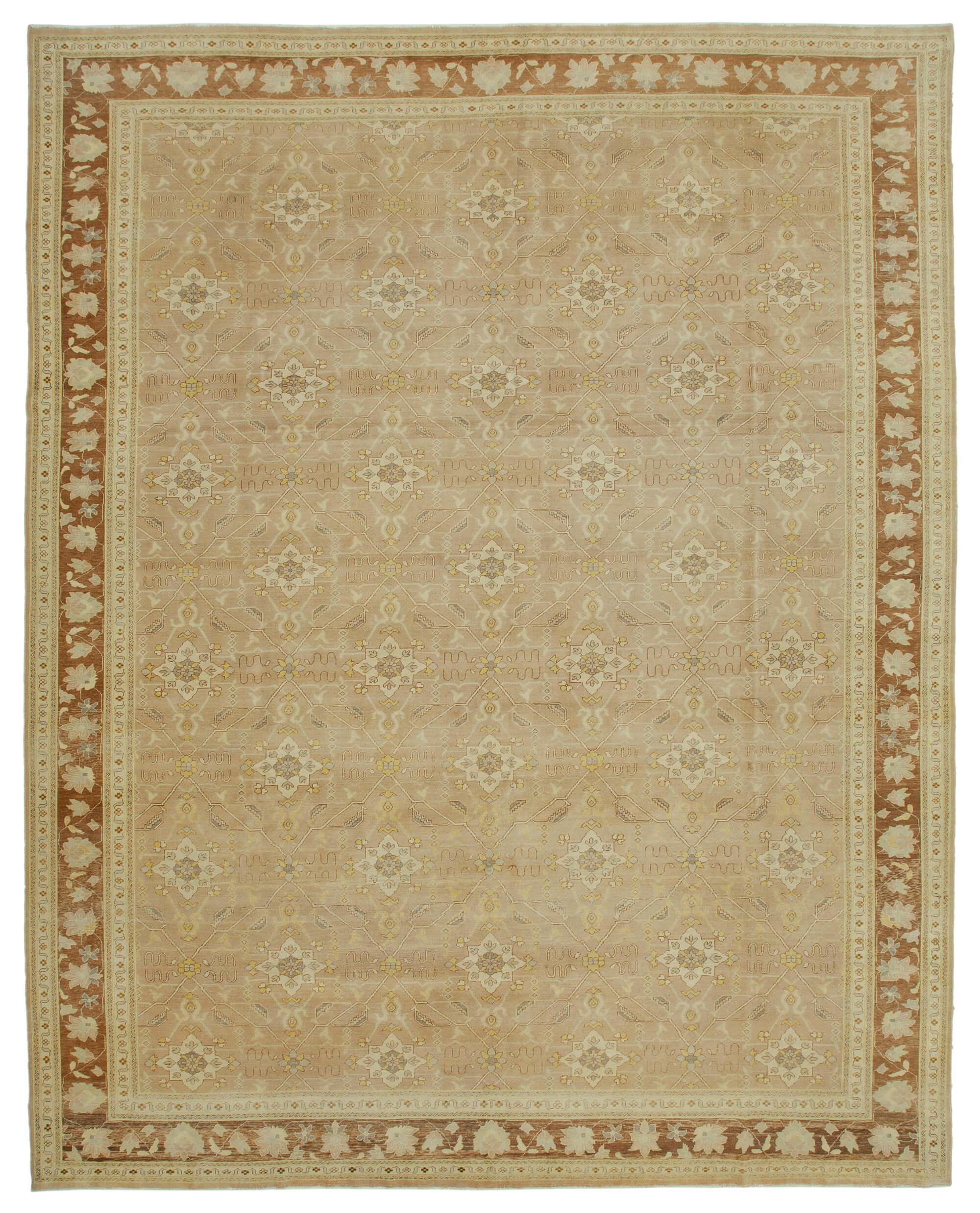 12 x 15 Beige Oushak Rug - 4224