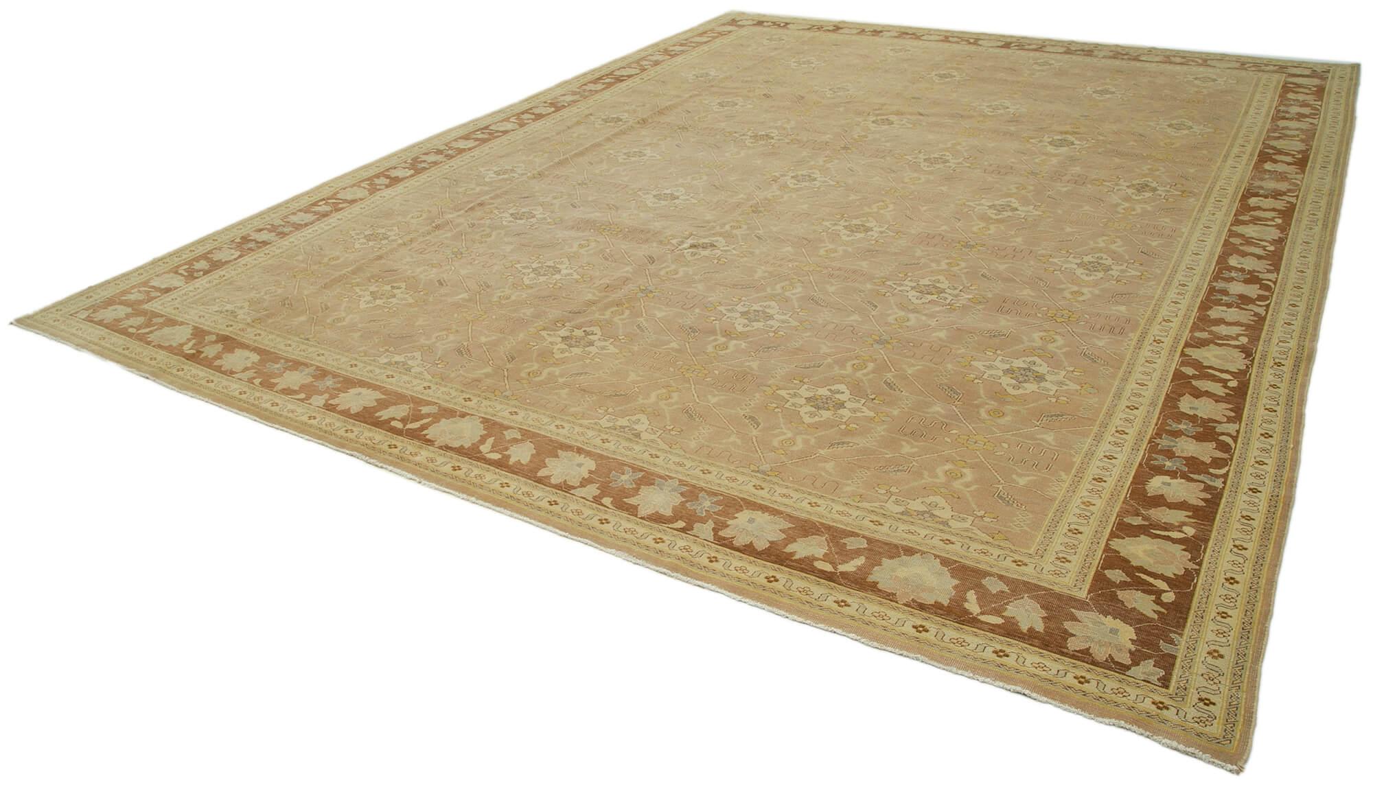 12 x 15 Beige Oushak Rug - 4224