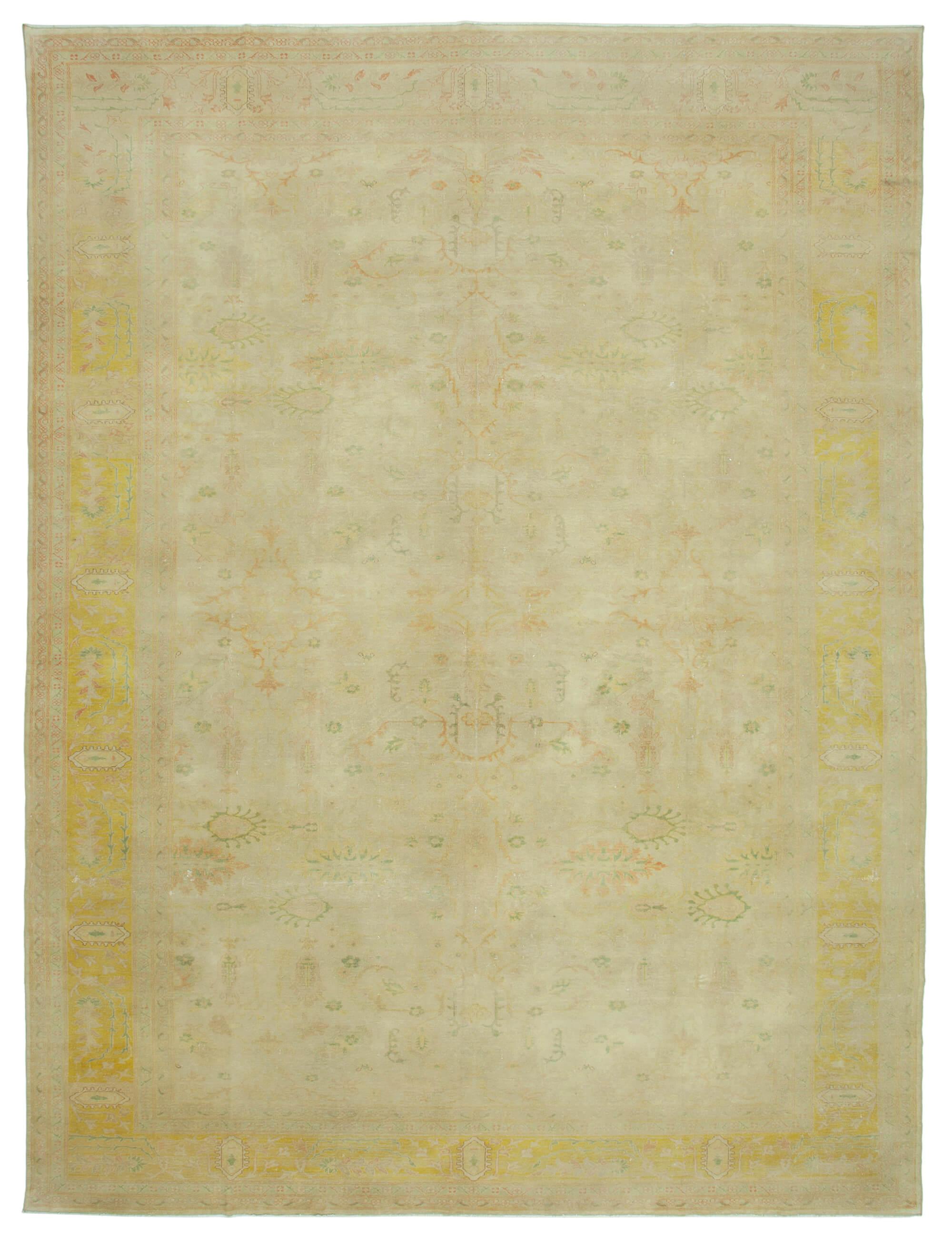 13 x 17 Beige Oushak Rug - 4225