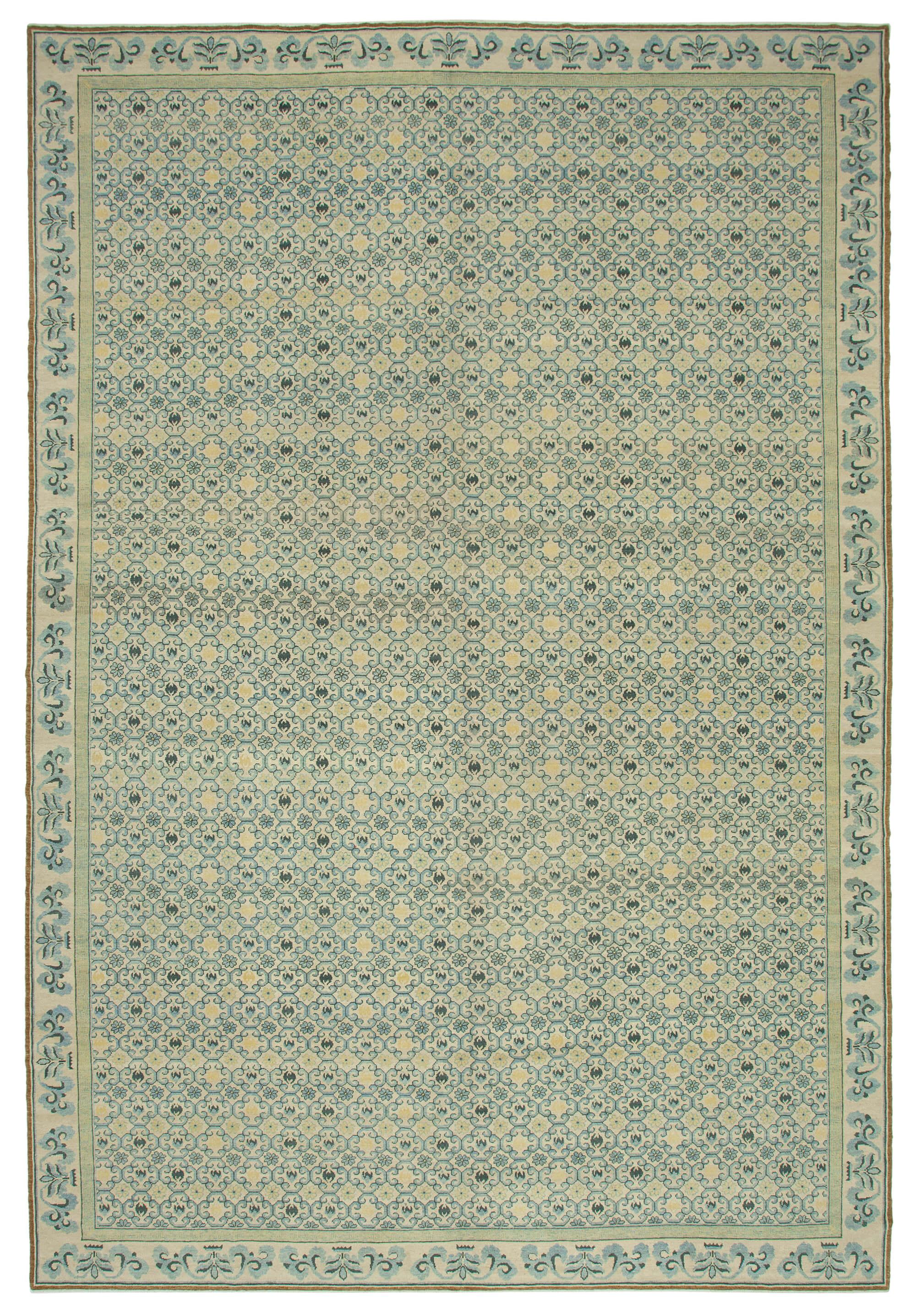 12 x 18 Beige Oushak Rug - 4228