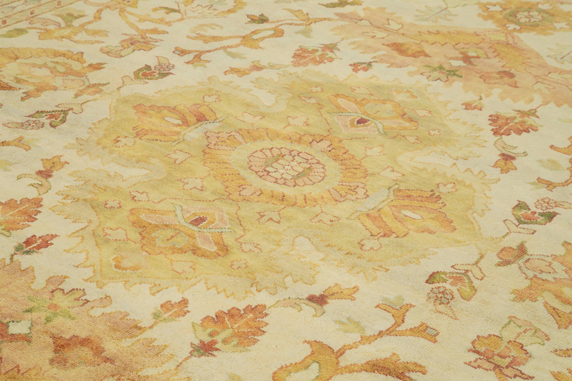 12 x 15 Beige Oushak Rug - 4235