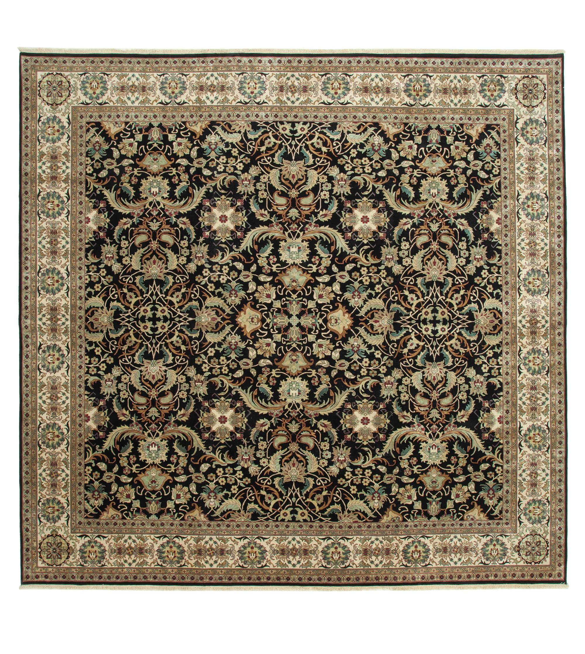 12 x 12 Black Oushak Rug - 4238