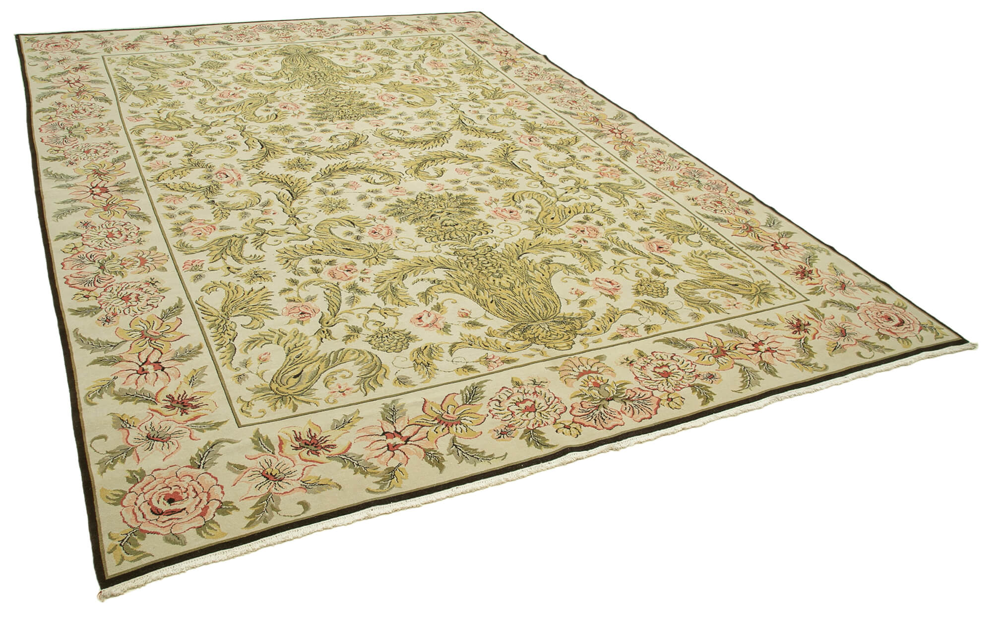 10 x 14 Beige Oushak Rug - 4251