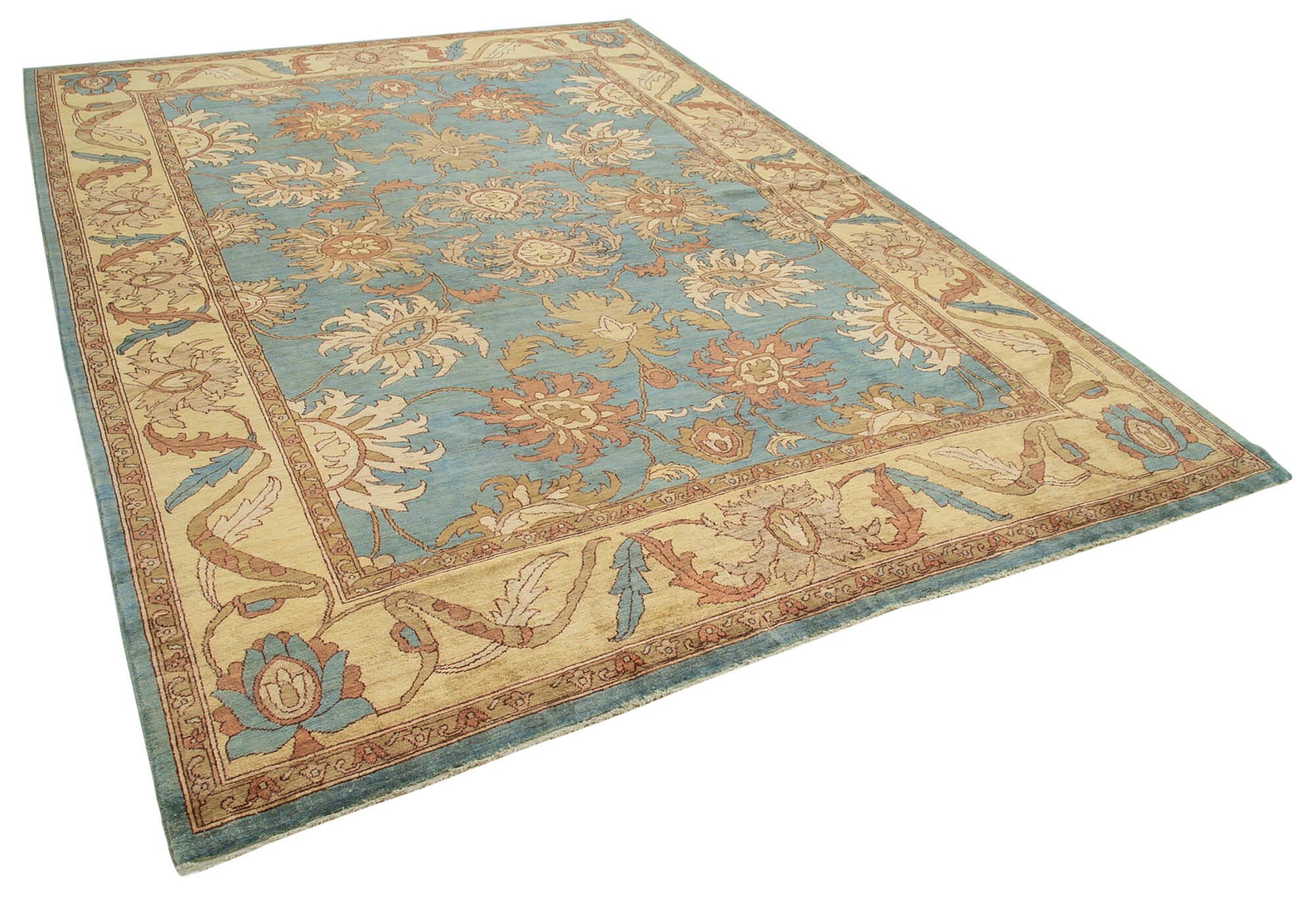 10 x 14 Blue Oushak Rug - 4255