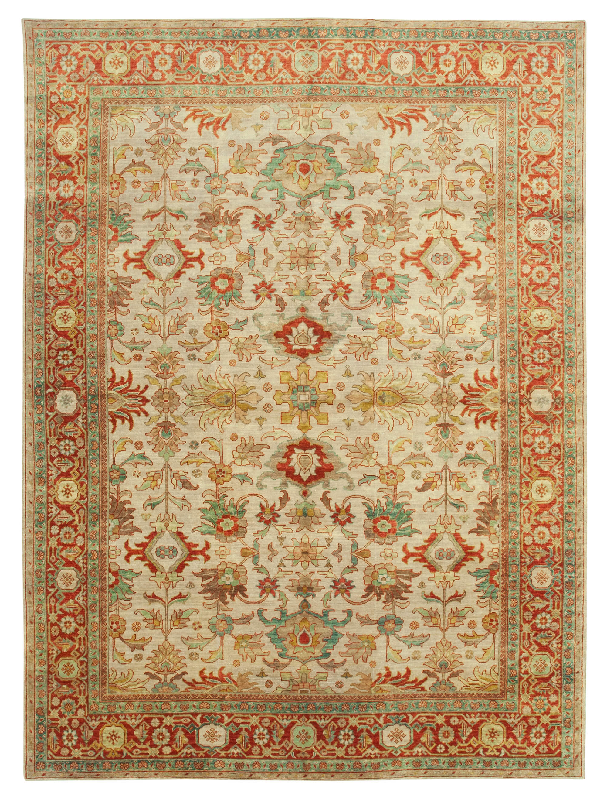 9 x 12 Beige Oushak Rug - 4257