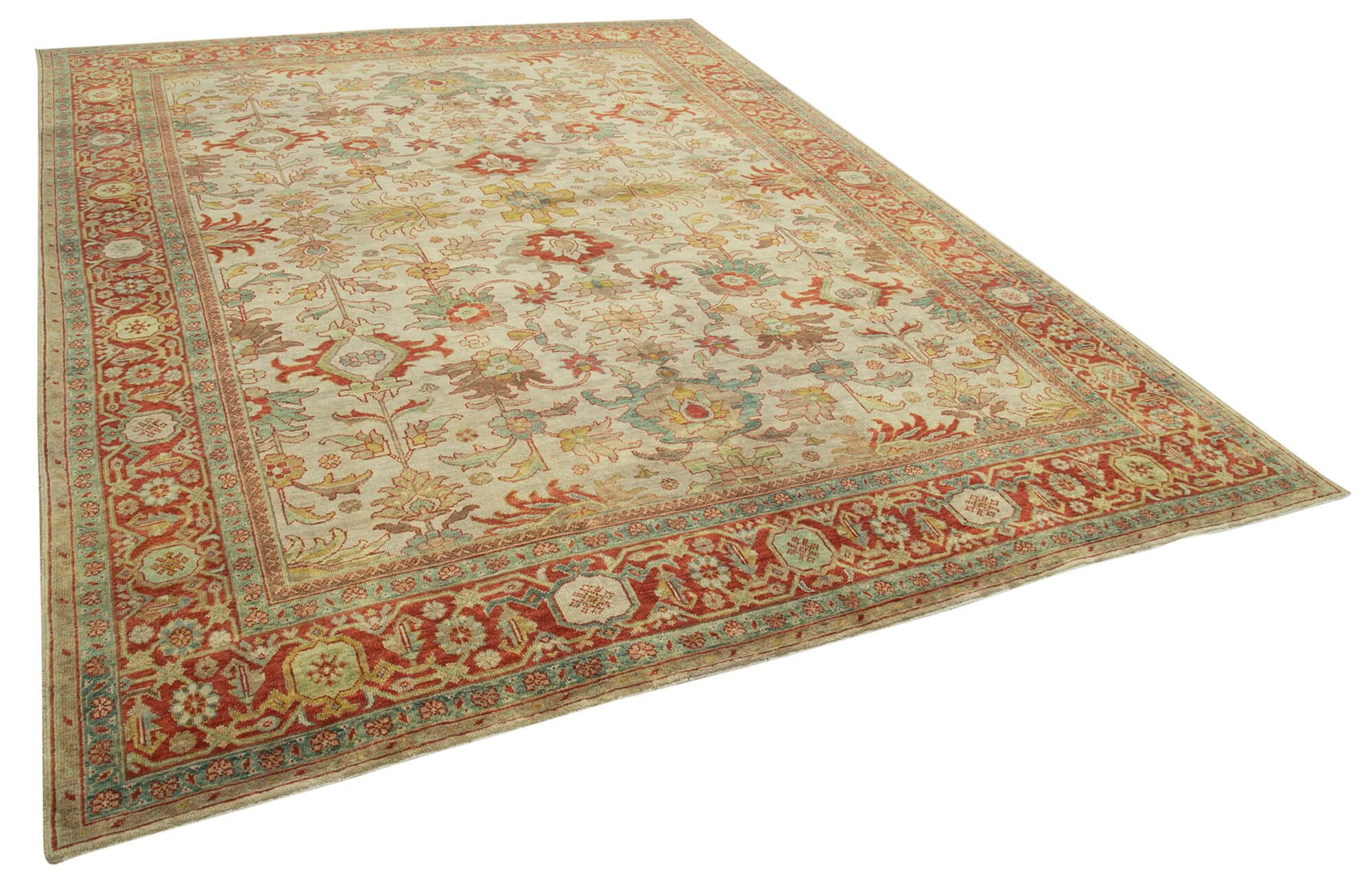 9 x 12 Beige Oushak Rug - 4257