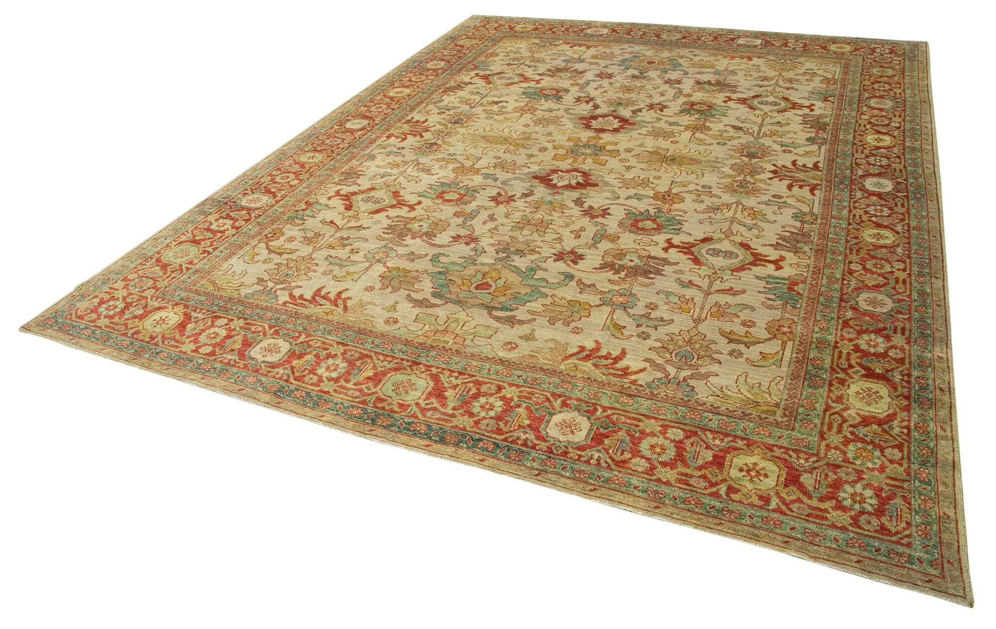 9 x 12 Beige Oushak Rug - 4257