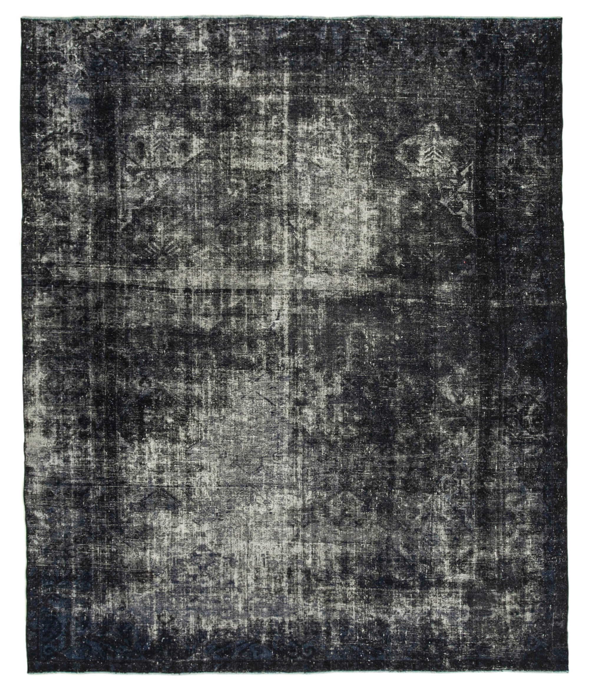 10 x 12 Black Overdyed Large Area Rug - 4569