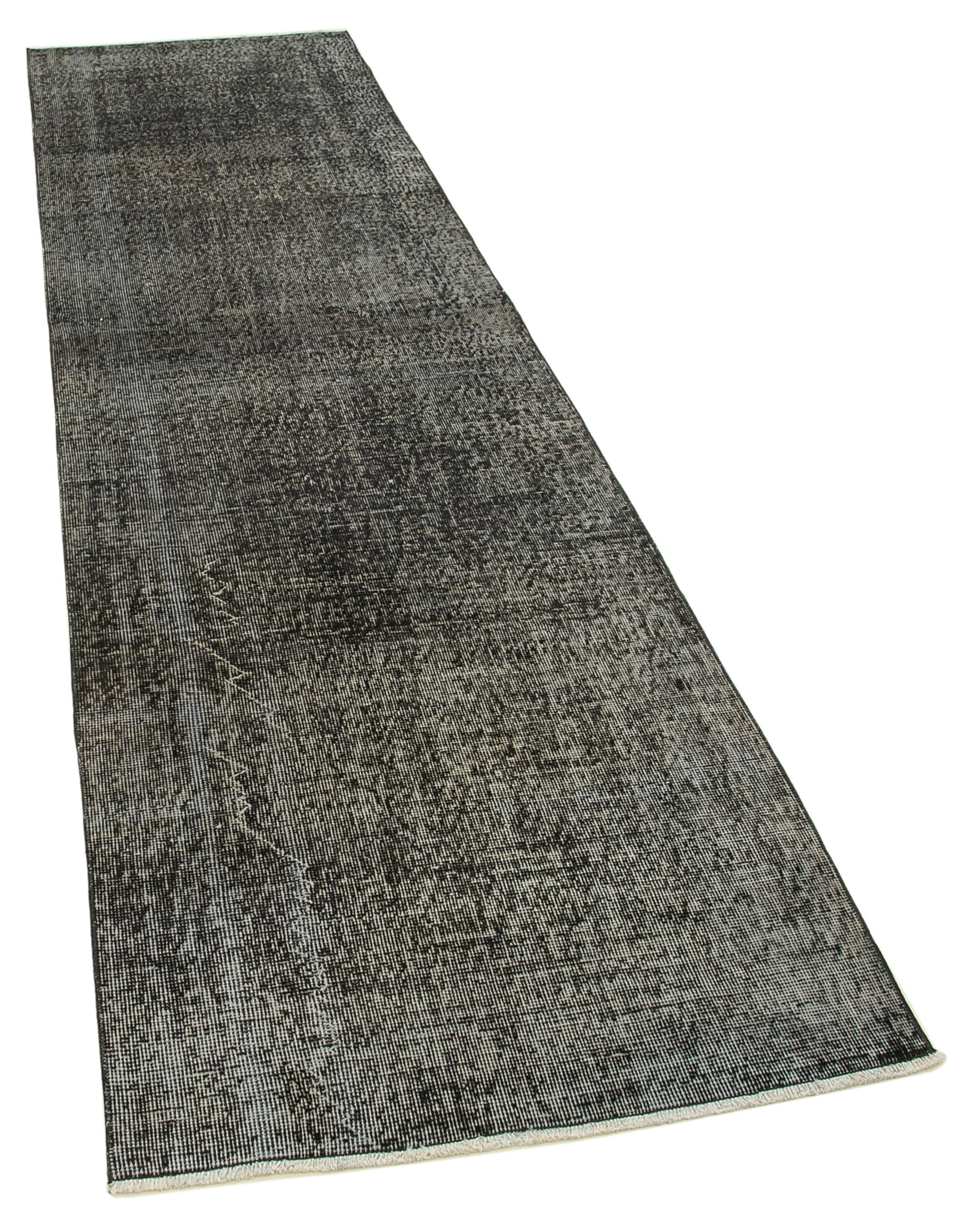 3 x 10 Black Overdyed Runner Rug - 4591