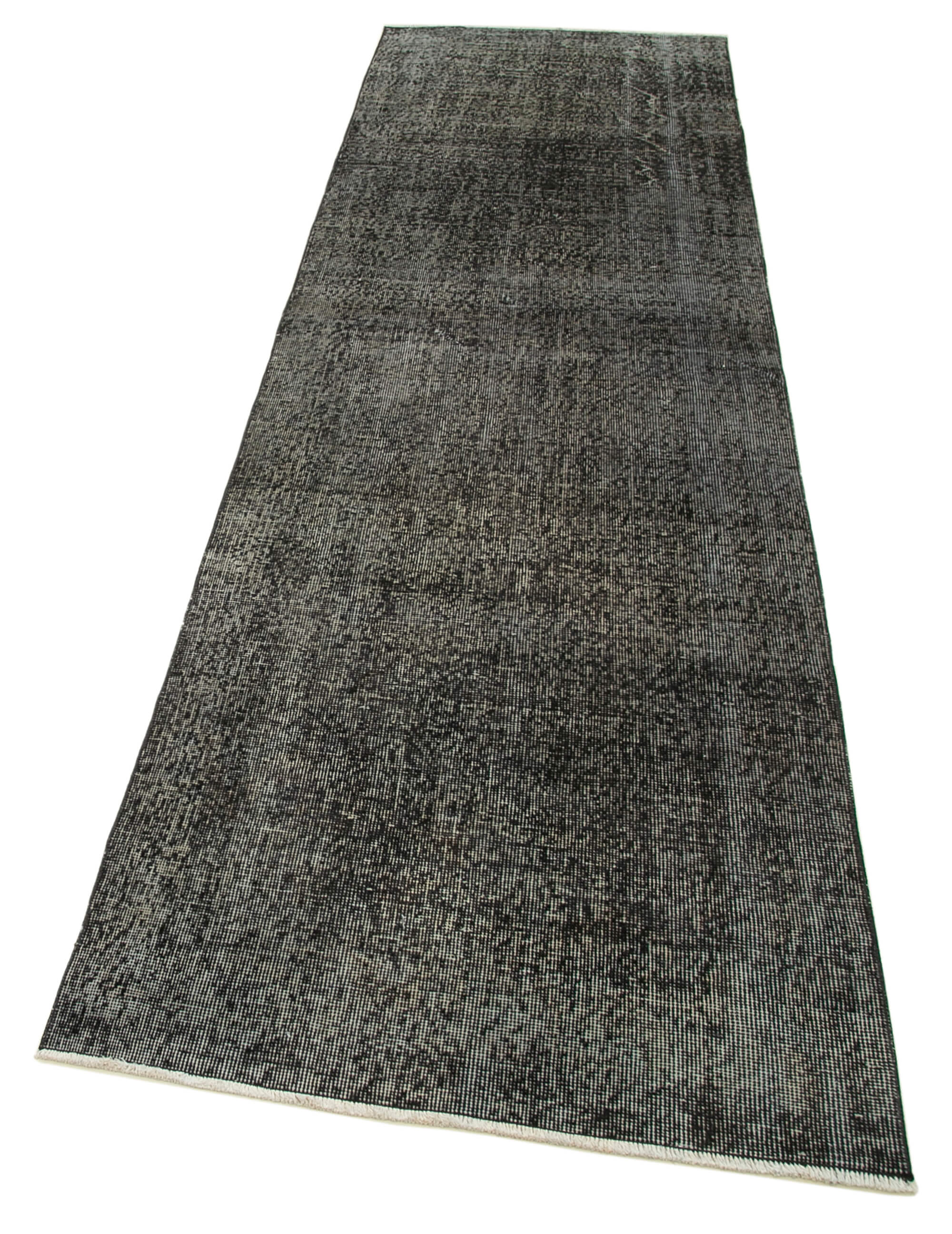 3 x 10 Black Overdyed Runner Rug - 4591