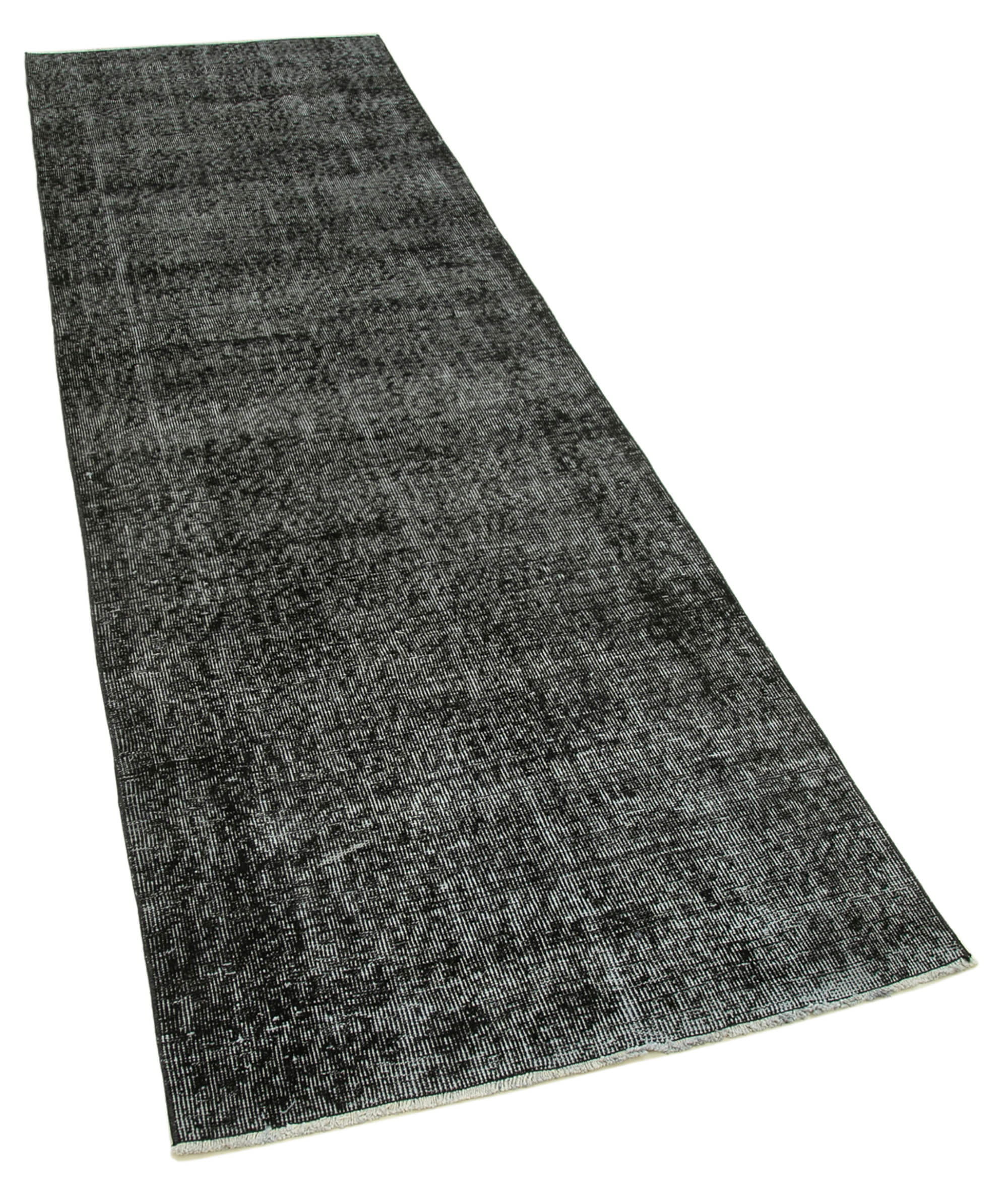 3 x 10 Black Overdyed Runner Rug - 4598