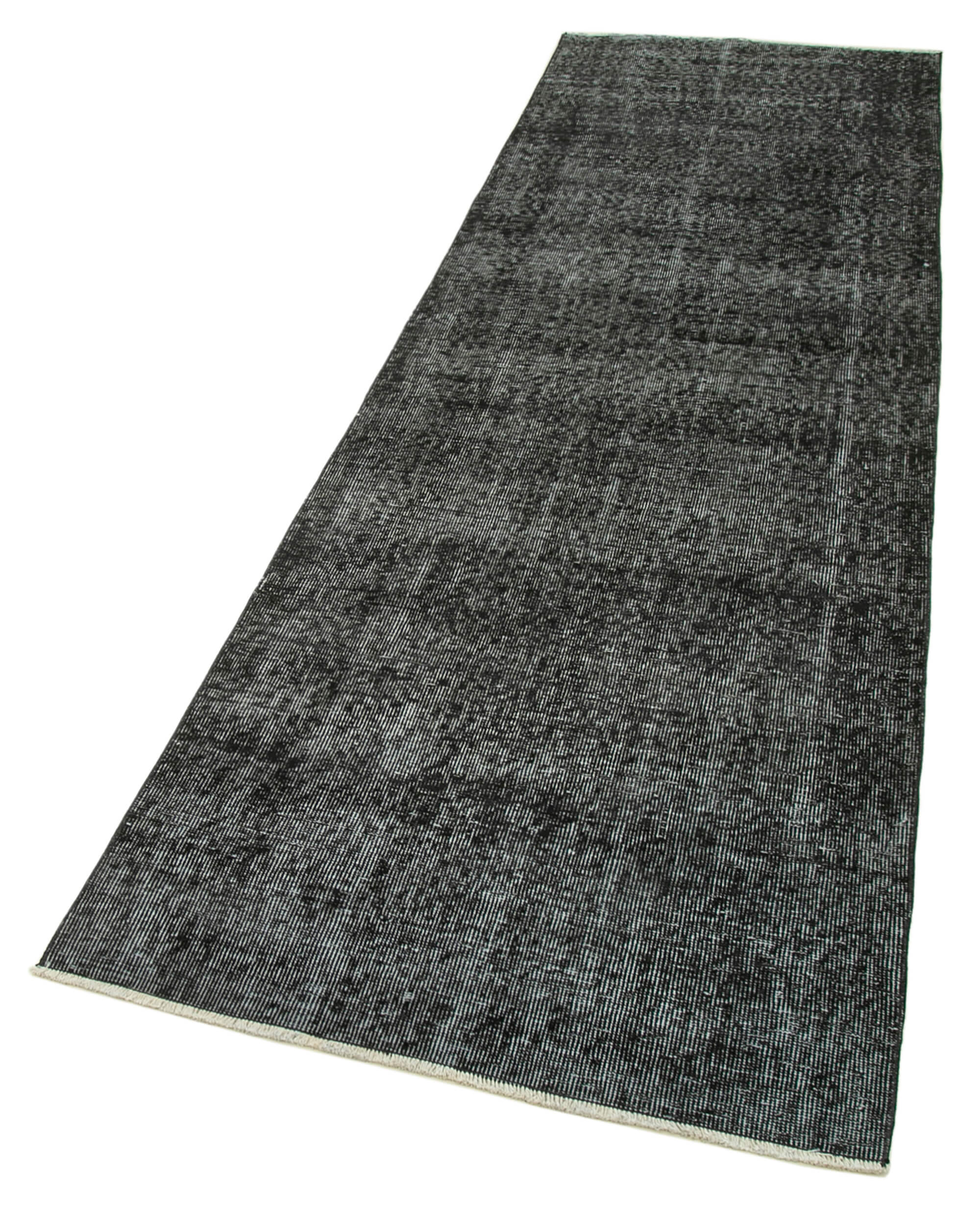 3 x 10 Black Overdyed Runner Rug - 4598