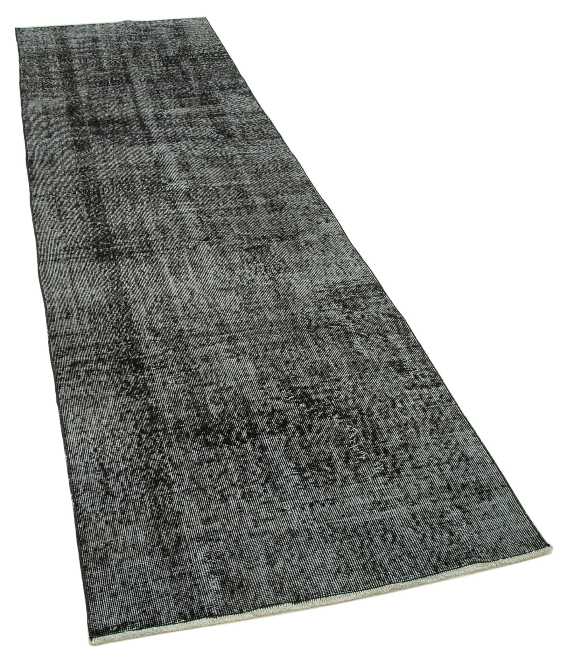 3 x 10 Black Overdyed Runner Rug - 4600