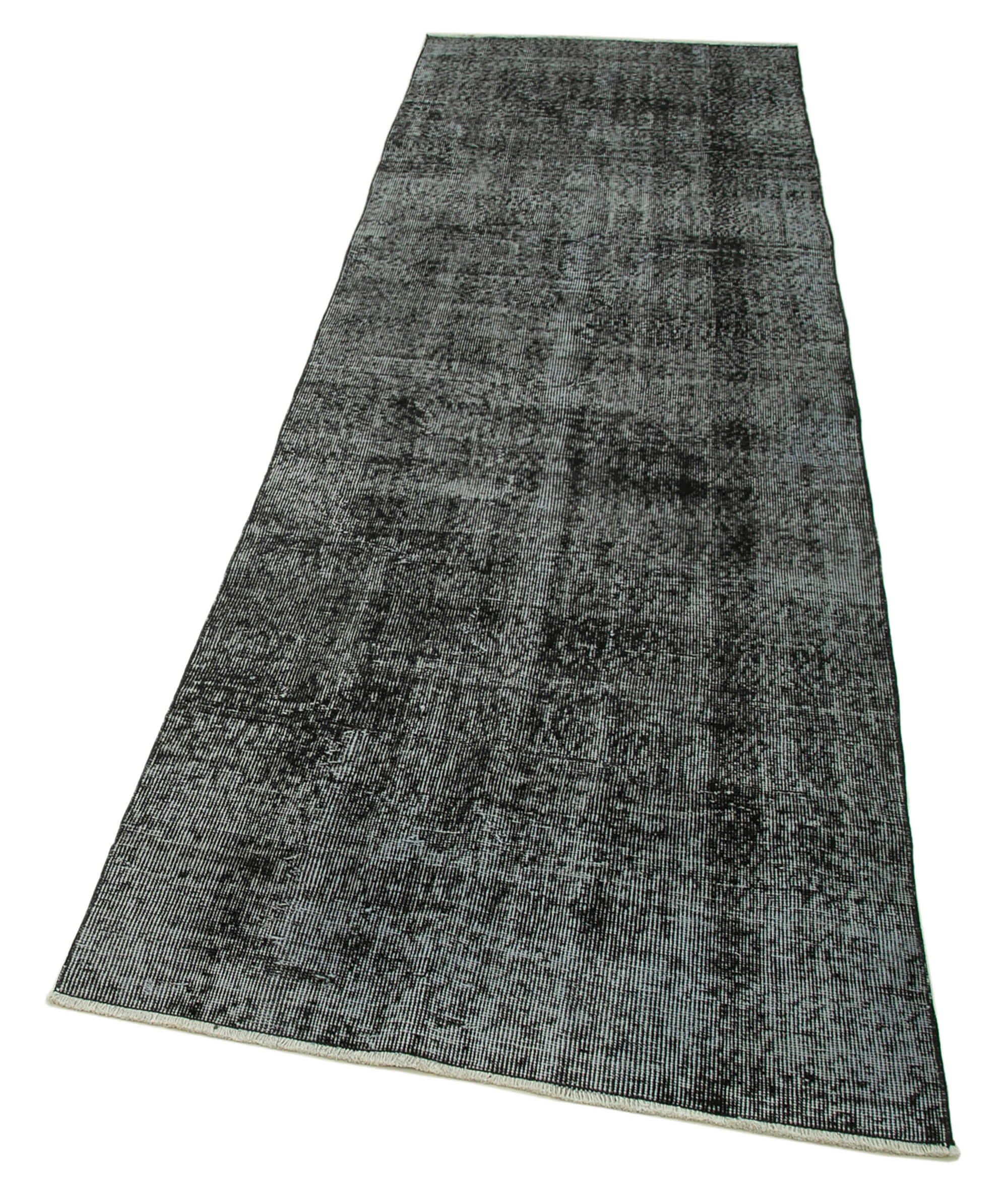 3 x 10 Black Overdyed Runner Rug - 4600