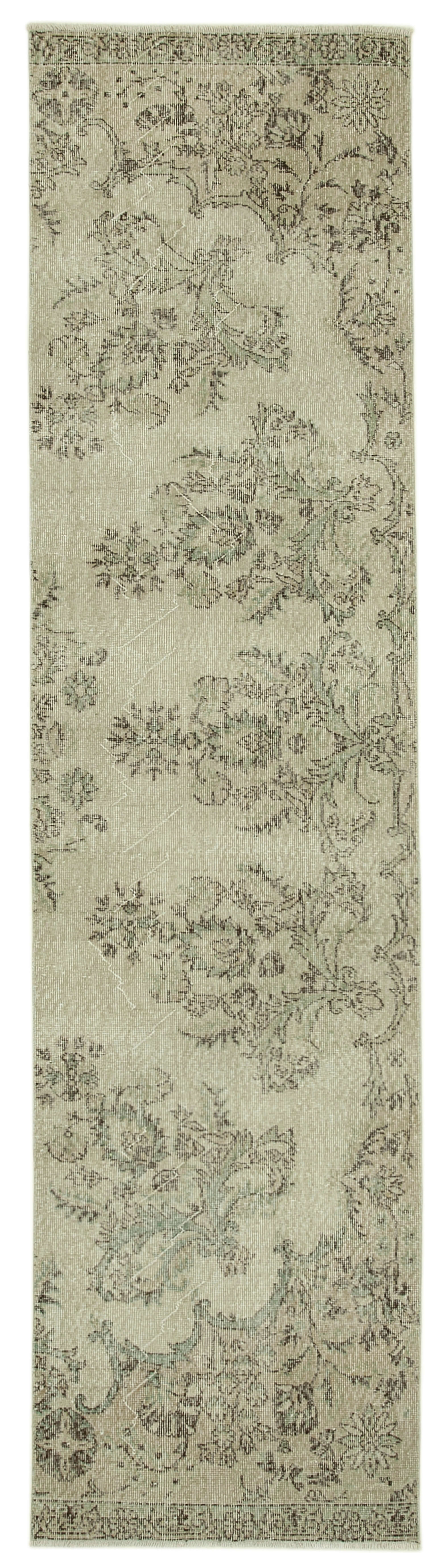 3 x 11 Beige Overdyed Runner Rug - 4603