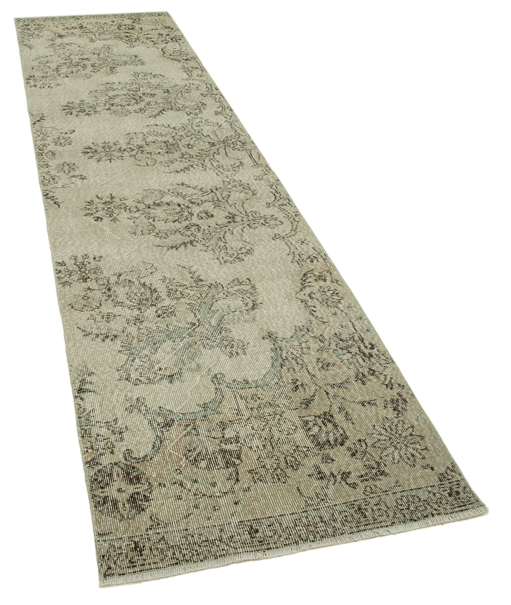 3 x 11 Beige Overdyed Runner Rug - 4603