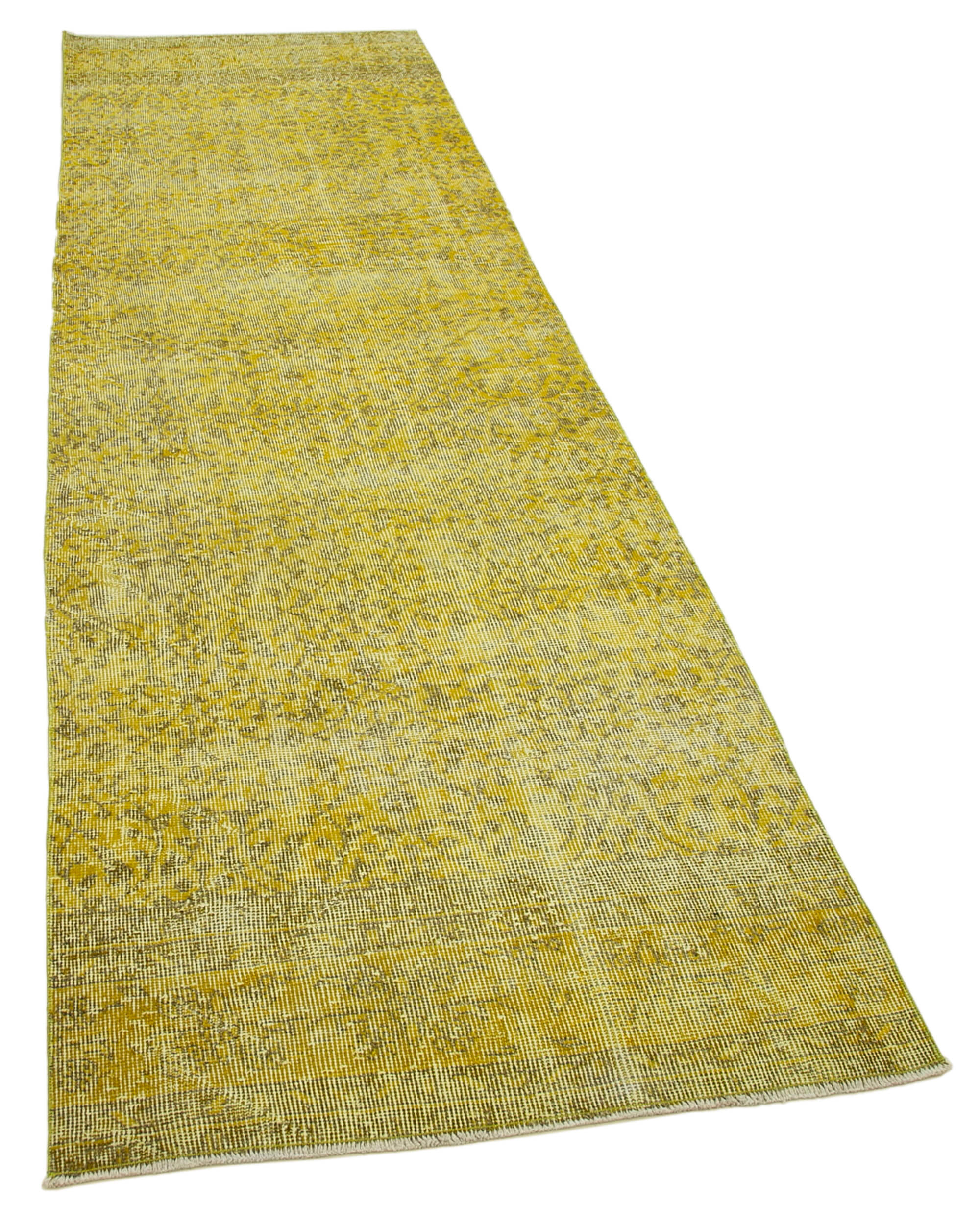 3 x 10 Yellow Overdyed Runner Rug - 4604