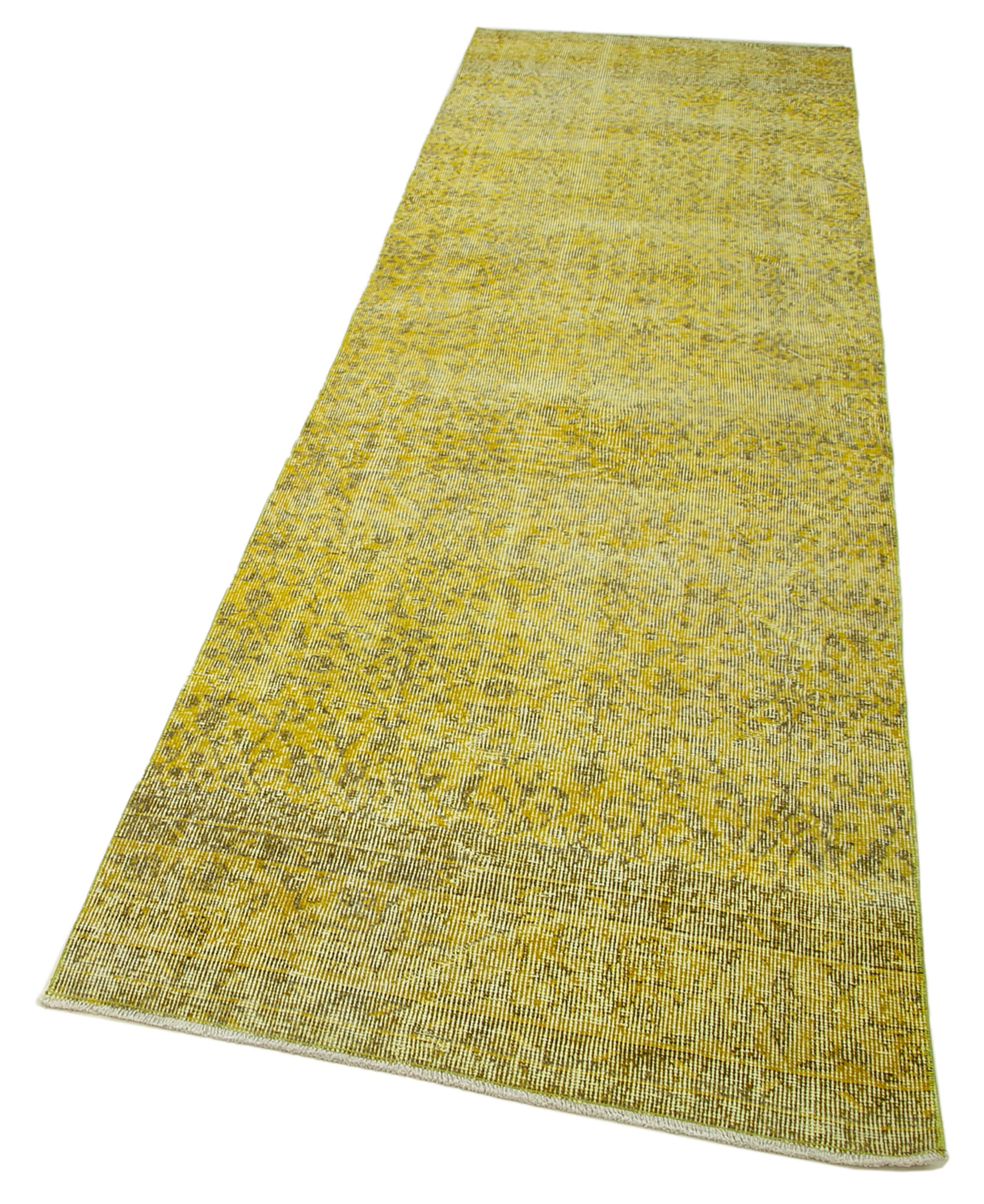 3 x 10 Yellow Overdyed Runner Rug - 4604