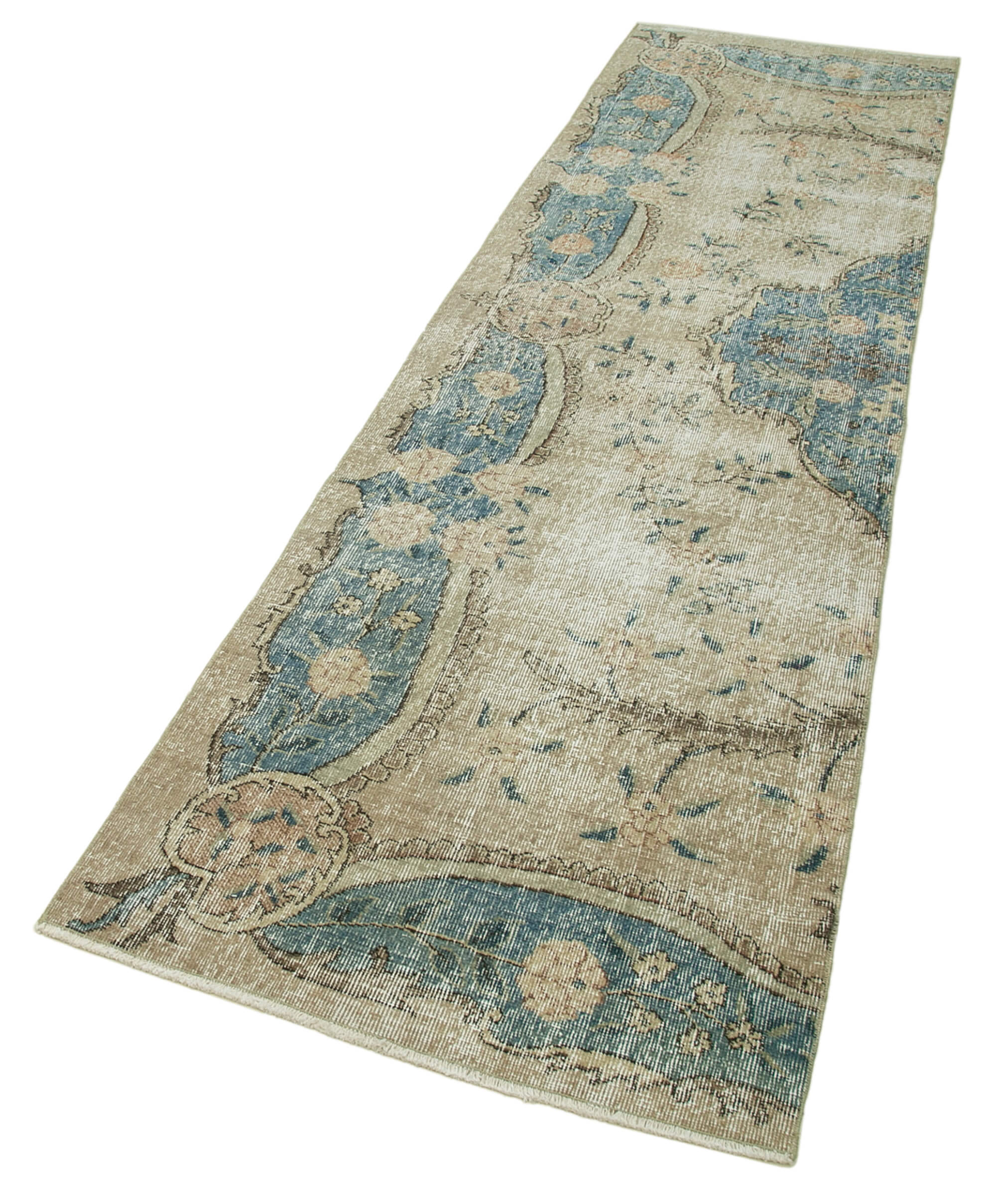 3 x 10 Beige Overdyed Runner Rug - 4608