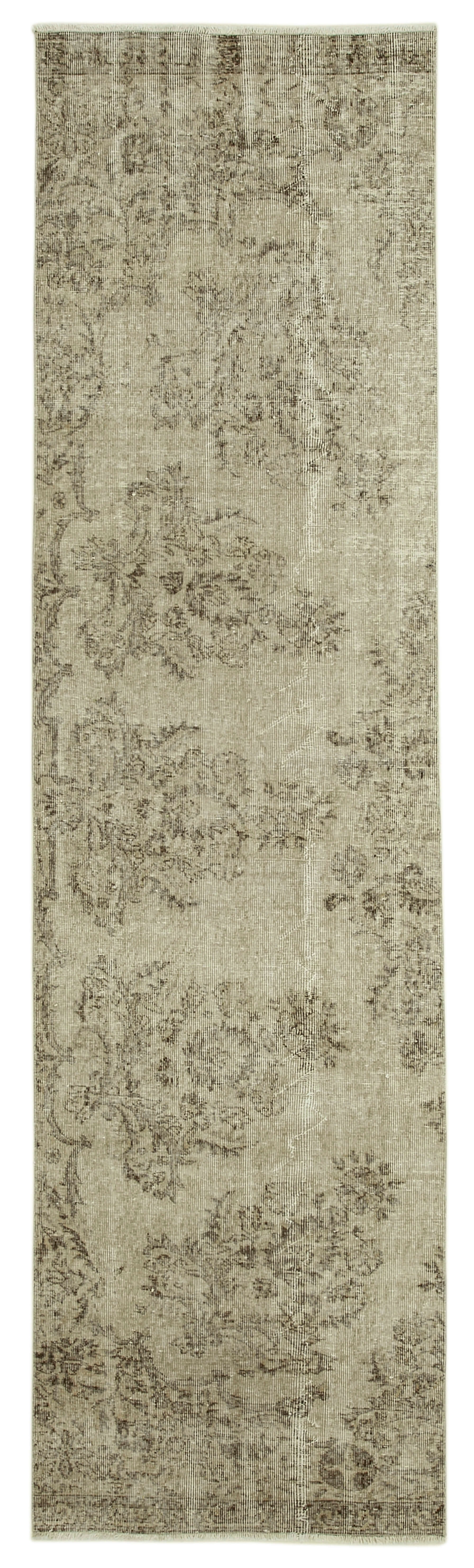 3 x 11 Beige Overdyed Runner Rug - 4609