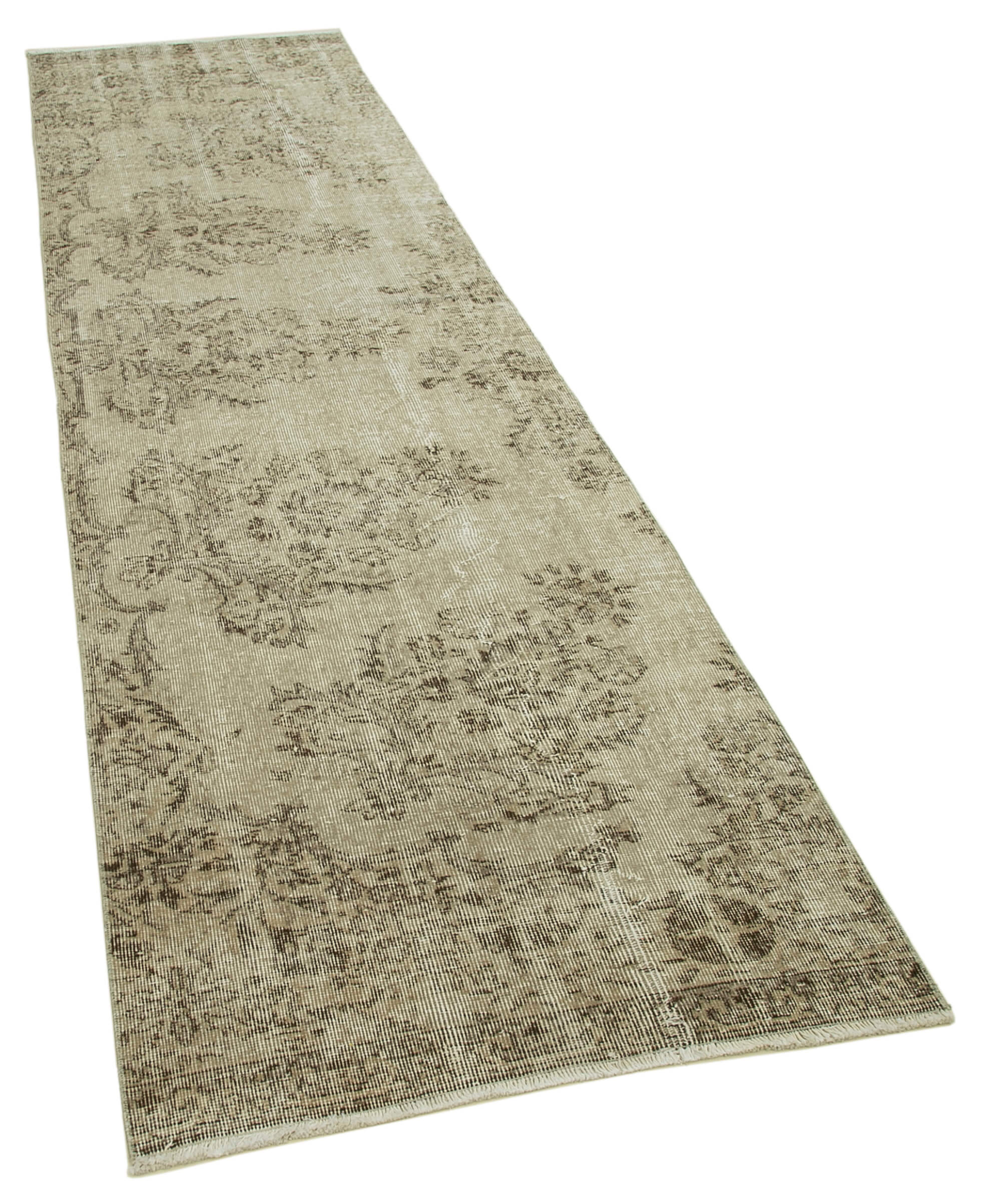 3 x 11 Beige Overdyed Runner Rug - 4609