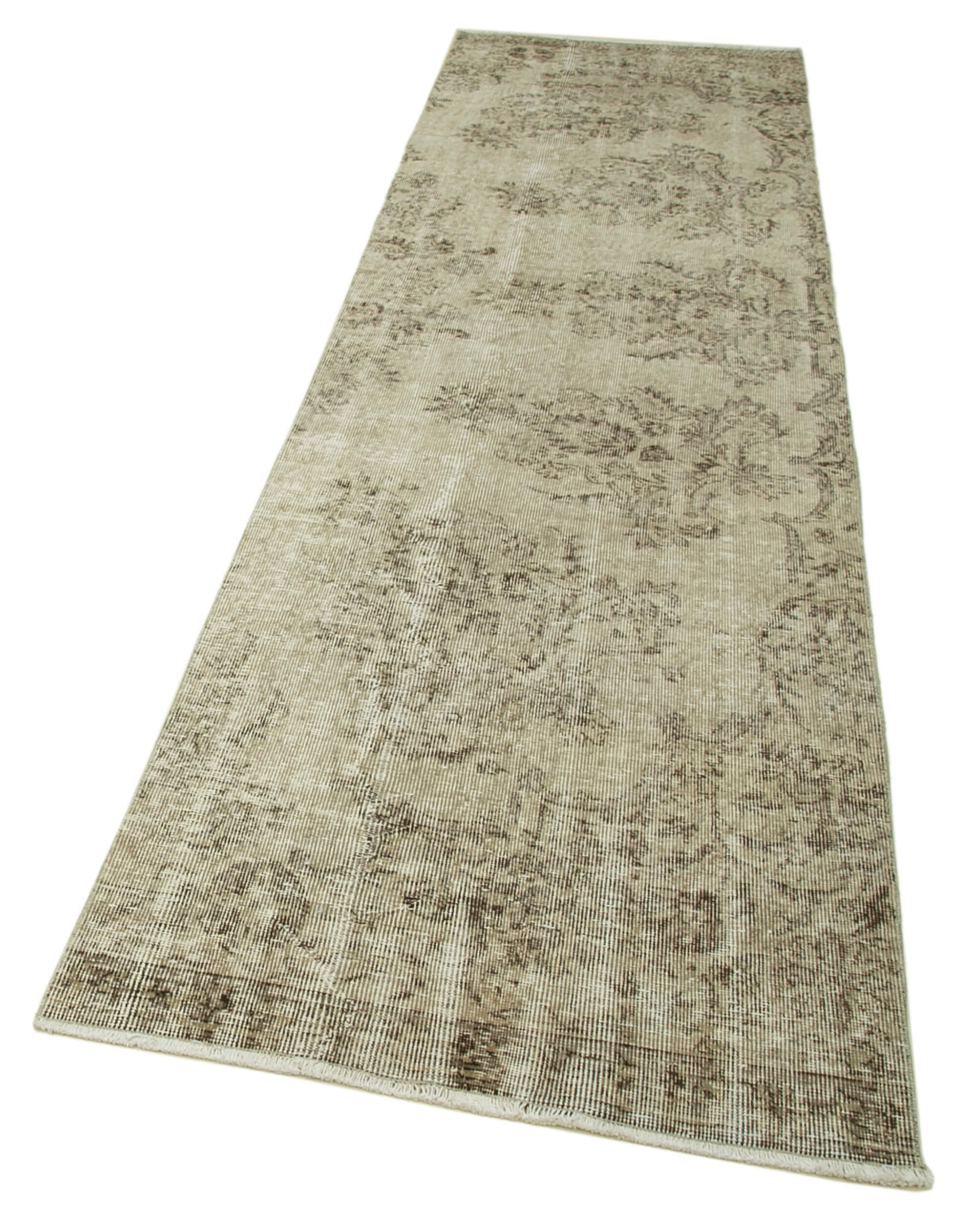 3 x 11 Beige Overdyed Runner Rug - 4609