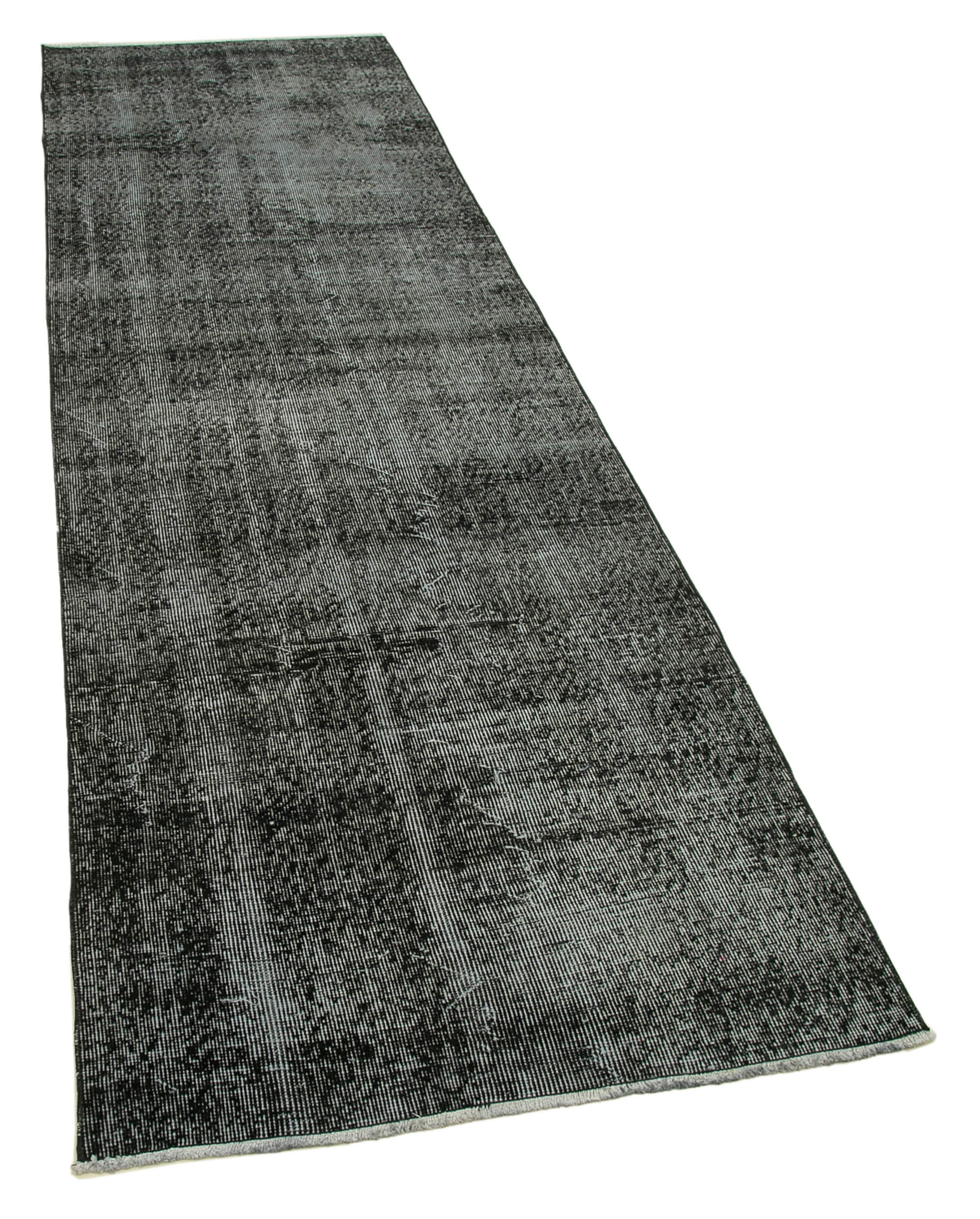 3 x 10 Black Overdyed Runner Rug - 4610