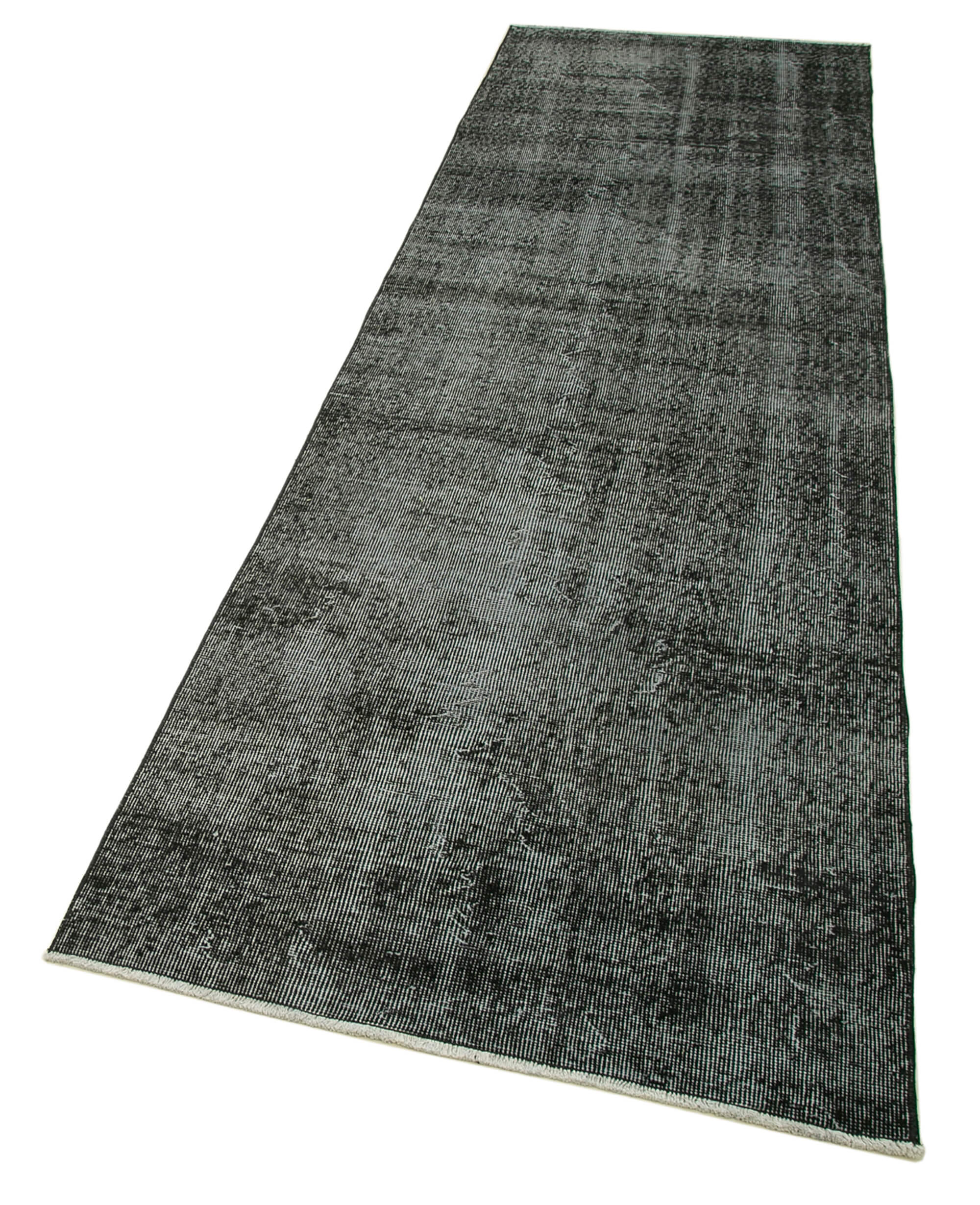 3 x 10 Black Overdyed Runner Rug - 4610