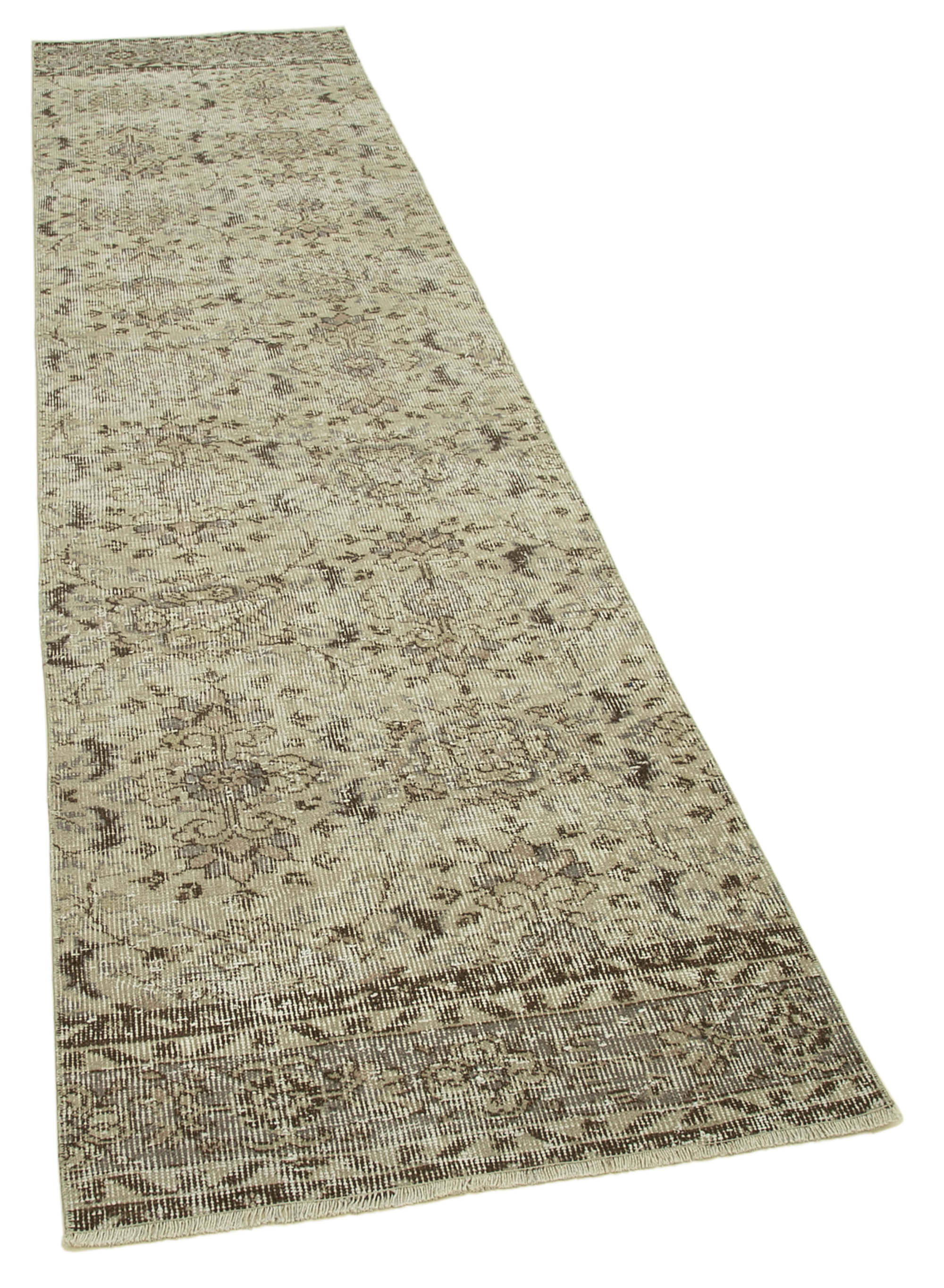 3 x 11 Beige Overdyed Runner Rug - 4611