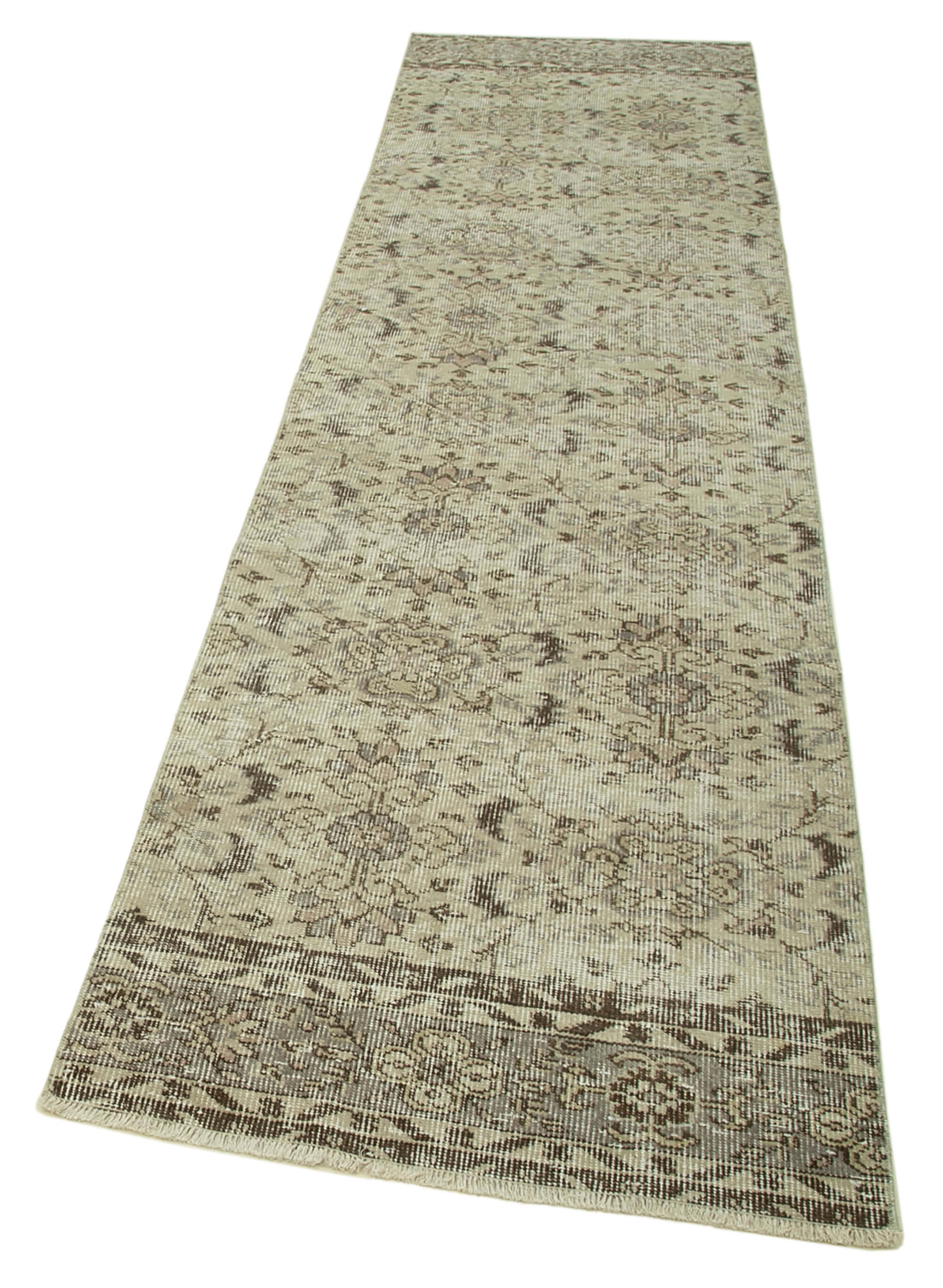 3 x 11 Beige Overdyed Runner Rug - 4611