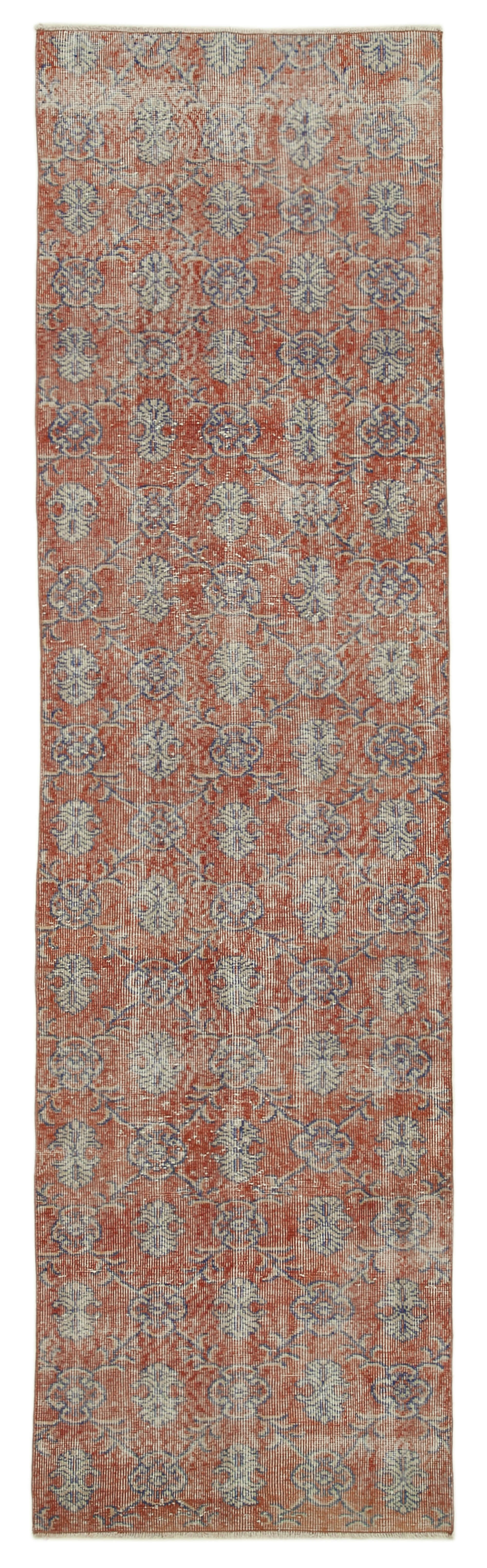 3 x 10 Red Overdyed Runner Rug - 4613