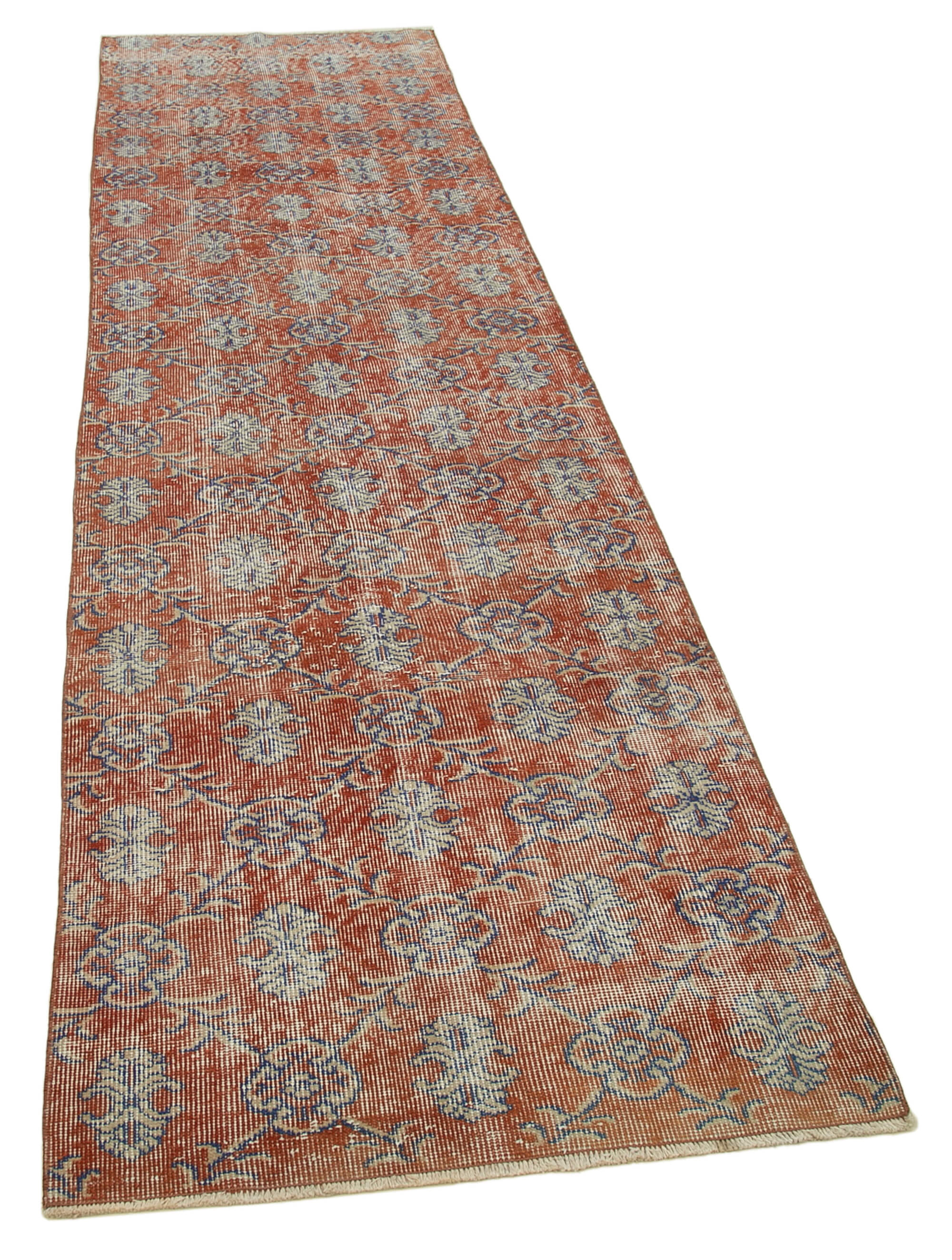 3 x 10 Red Overdyed Runner Rug - 4613