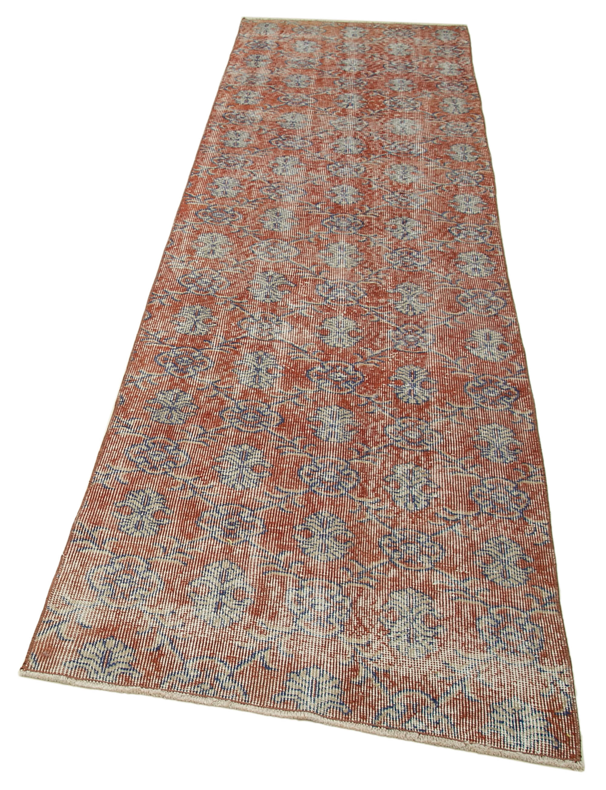 3 x 10 Red Overdyed Runner Rug - 4613