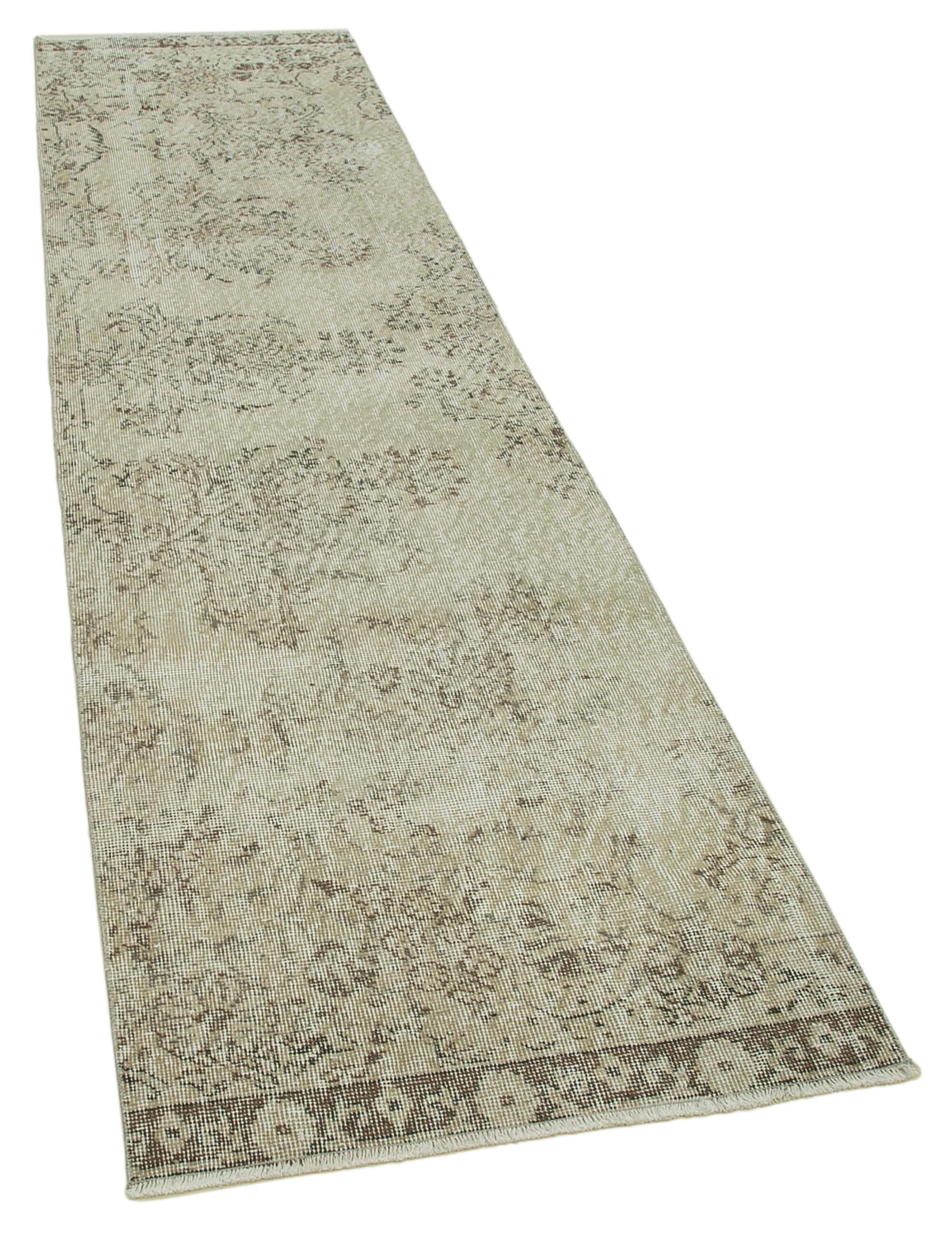 3 x 10 Beige Overdyed Runner Rug - 4615