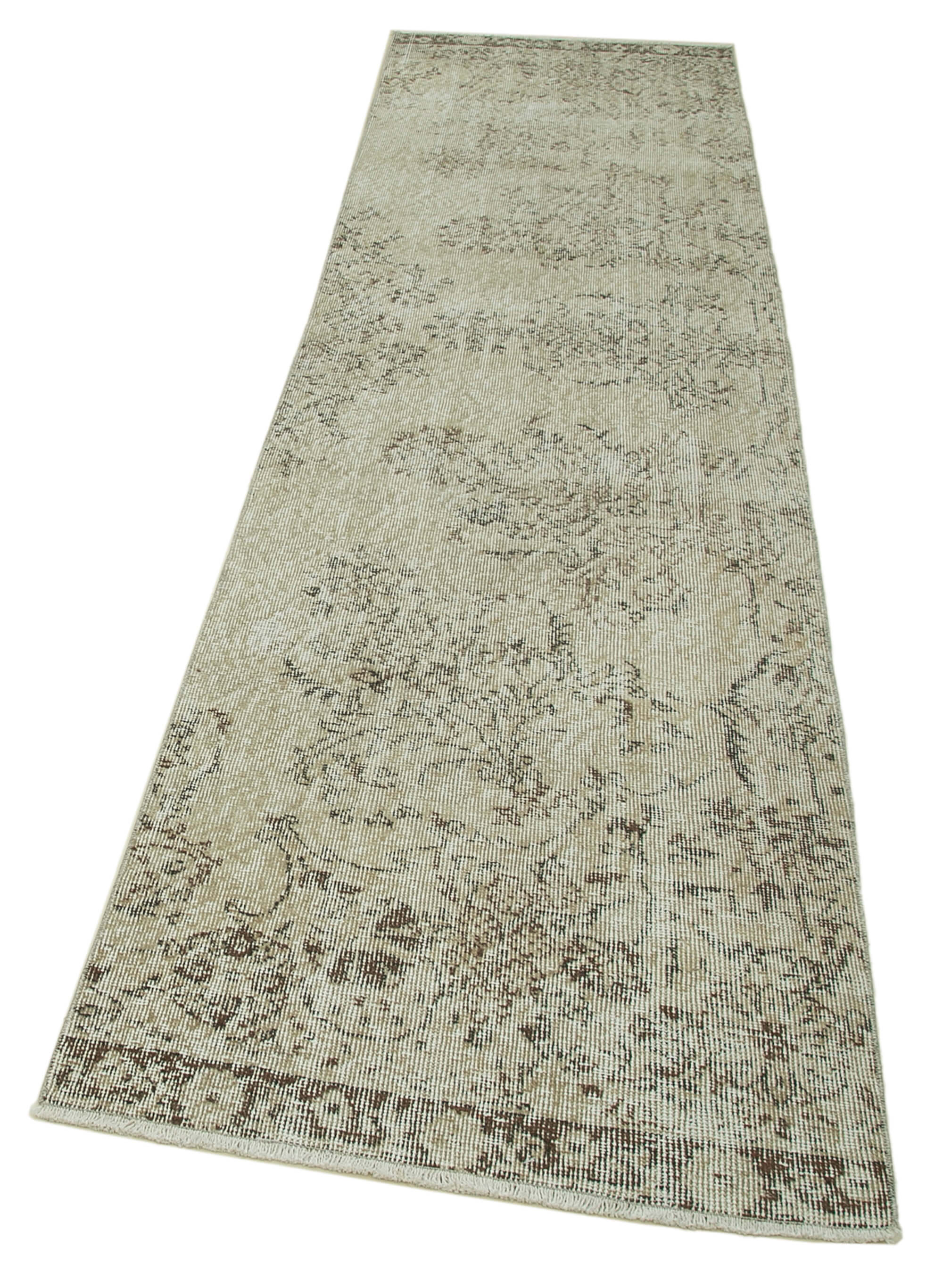 3 x 10 Beige Overdyed Runner Rug - 4615