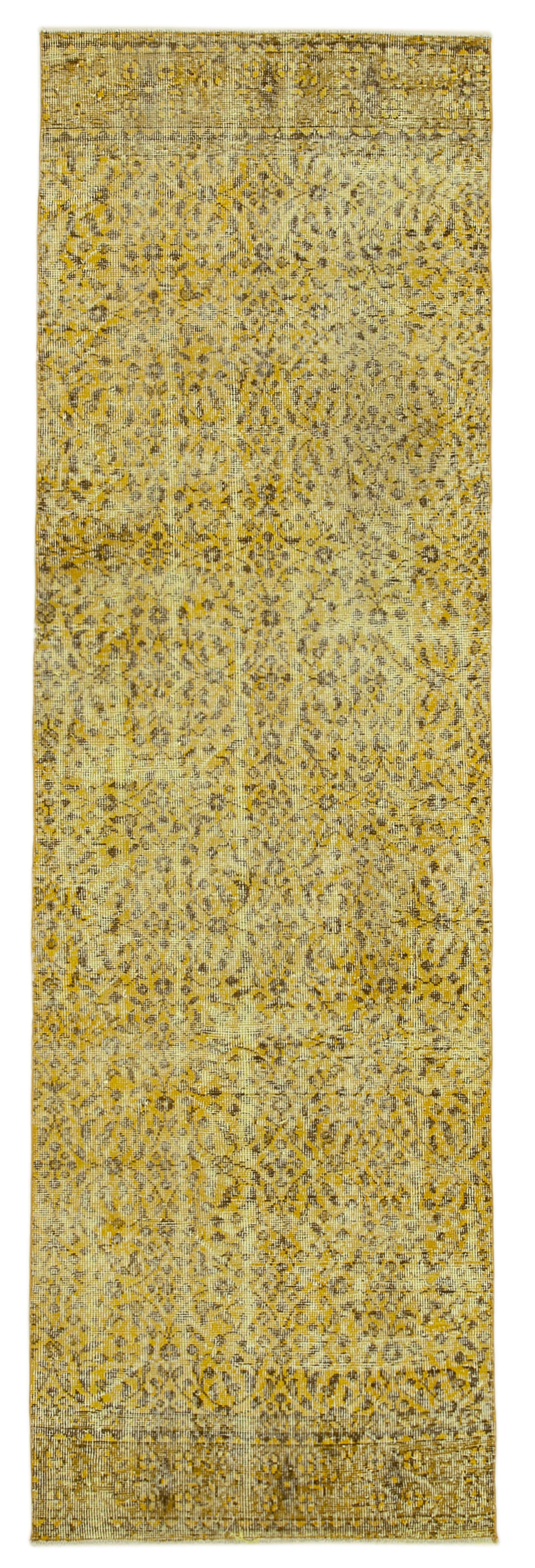 3 x 10 Yellow Overdyed Runner Rug - 4617