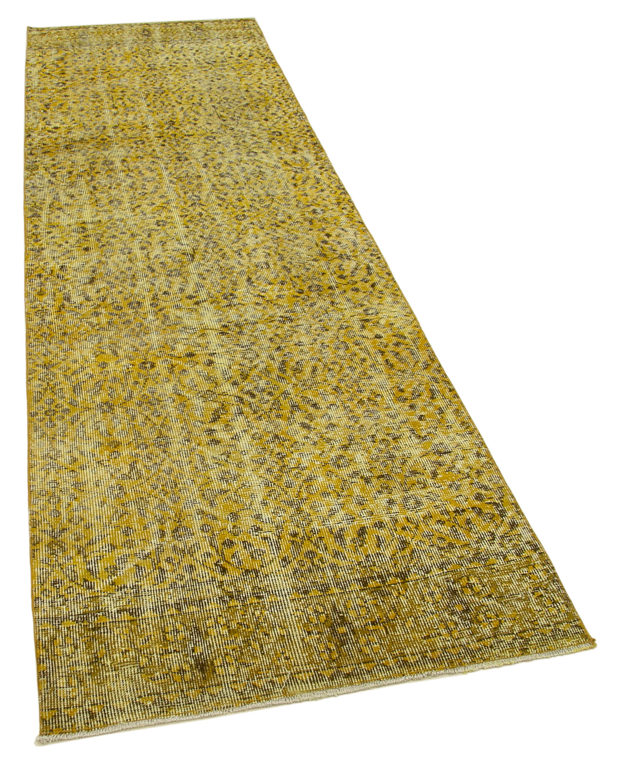 3 x 10 Yellow Overdyed Runner Rug - 4617